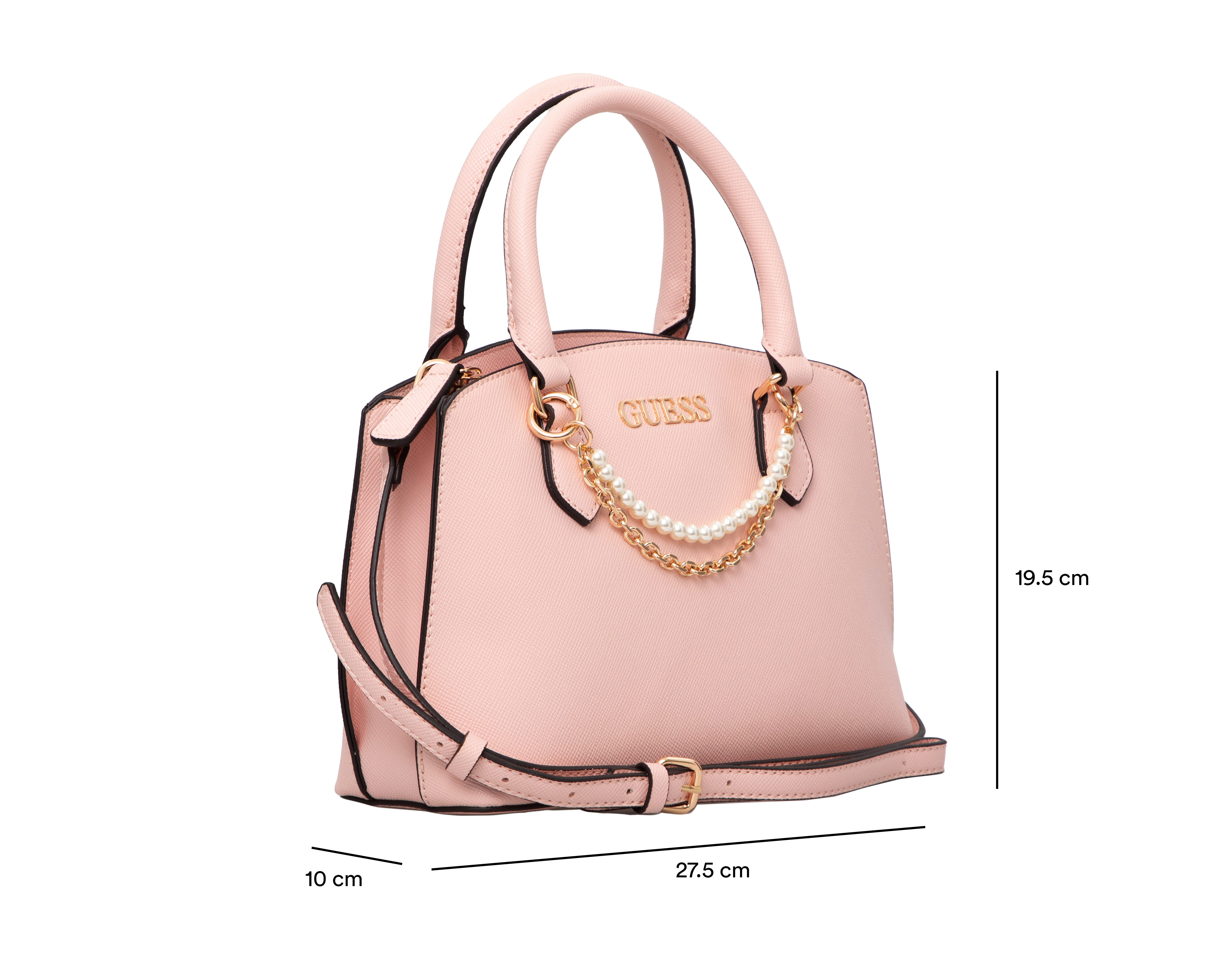 Foto 6 pulgar | Foto 5 | Bolsa de Mano Guess Jeanine Satchel con Cadena