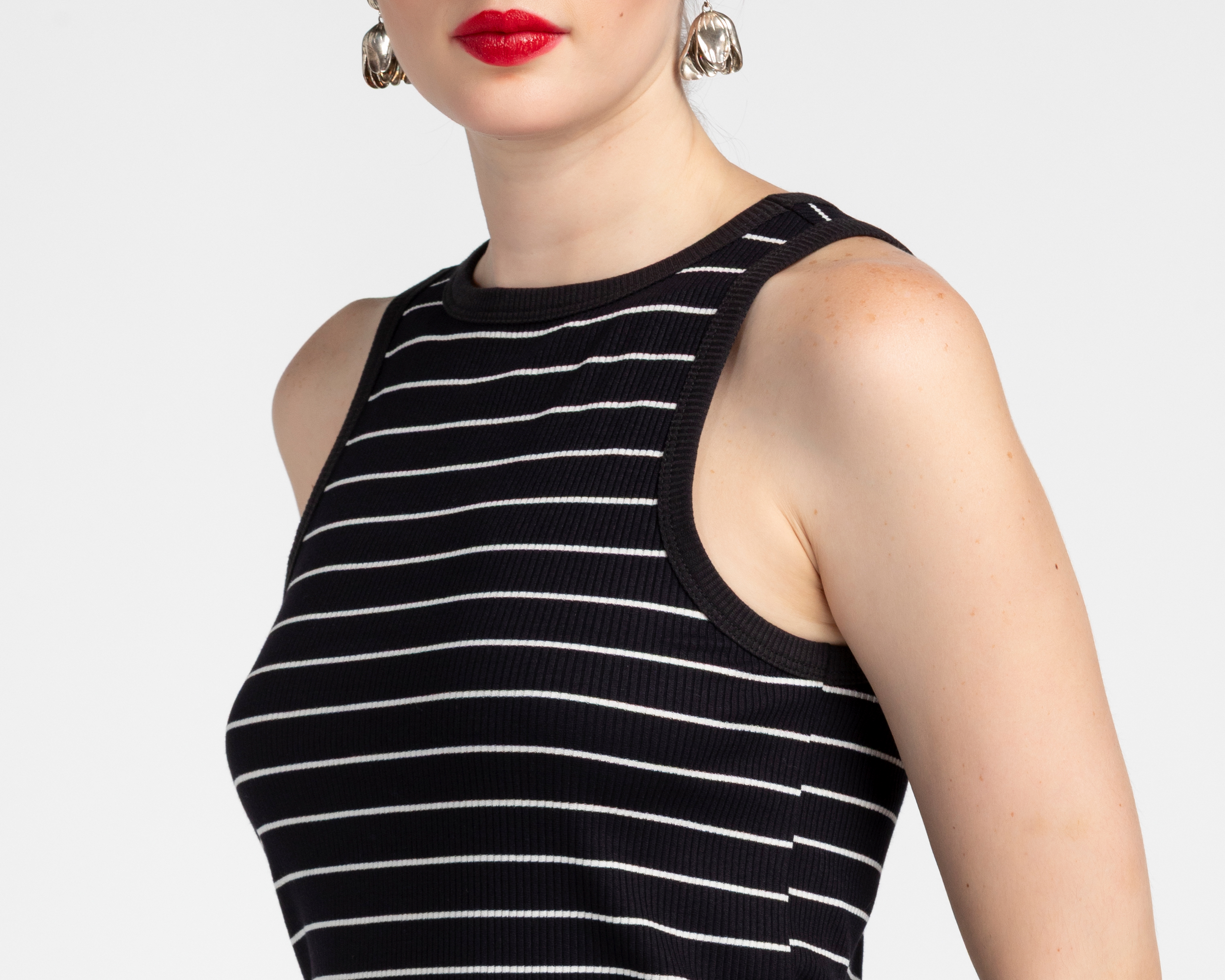 Foto 4 | Foto 4 | Vestido Casual Sahara a Rayas Negro sin Mangas para Mujer