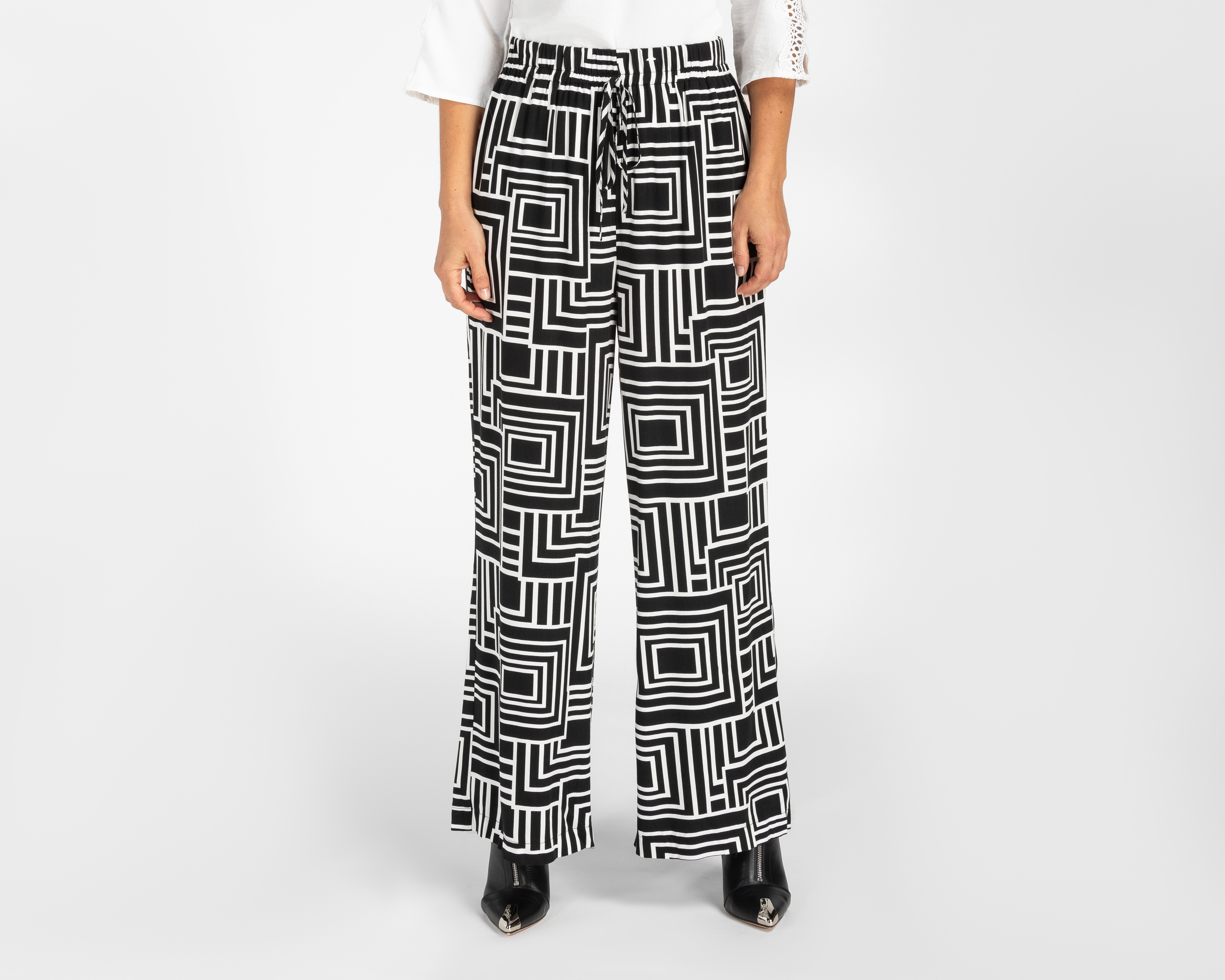 Pantalón Ancho Sahara Negro para Mujer