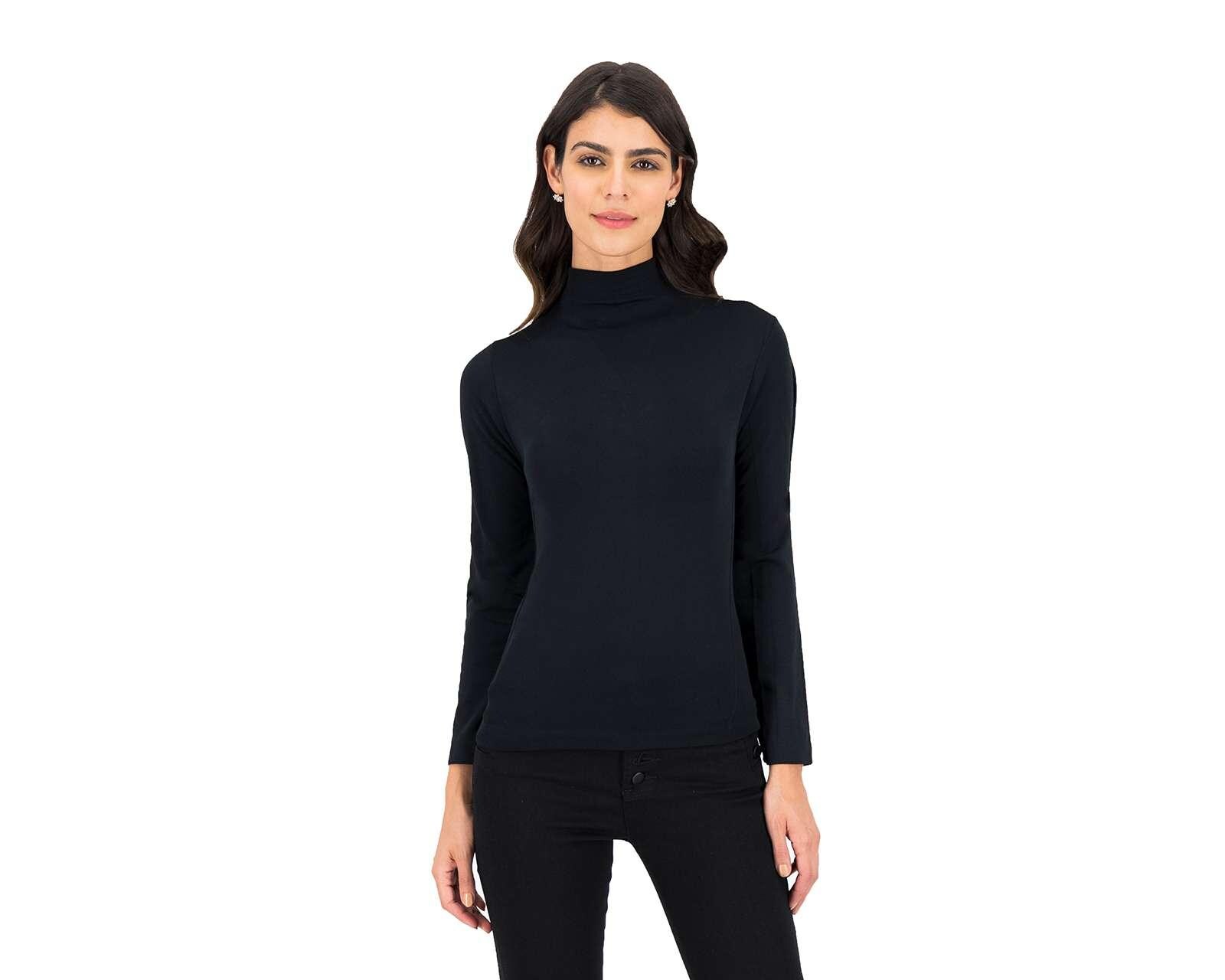 Foto 3 pulgar | Foto 2 | Playera Darong Manga Larga Cuello Alto