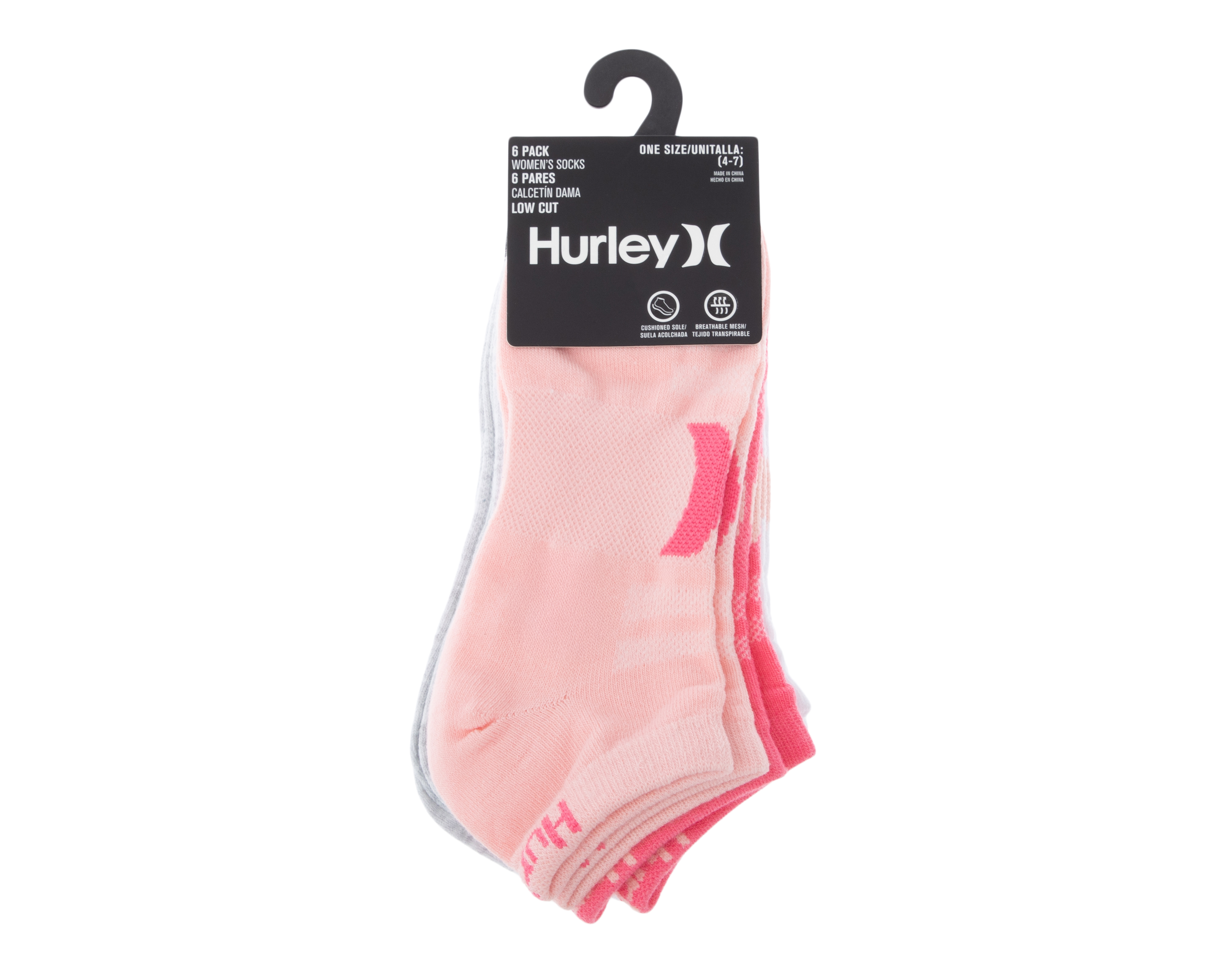 Foto 4 pulgar | Foto 3 | Calcetas Deportivas Cortas Hurley para Mujer 6 Pares