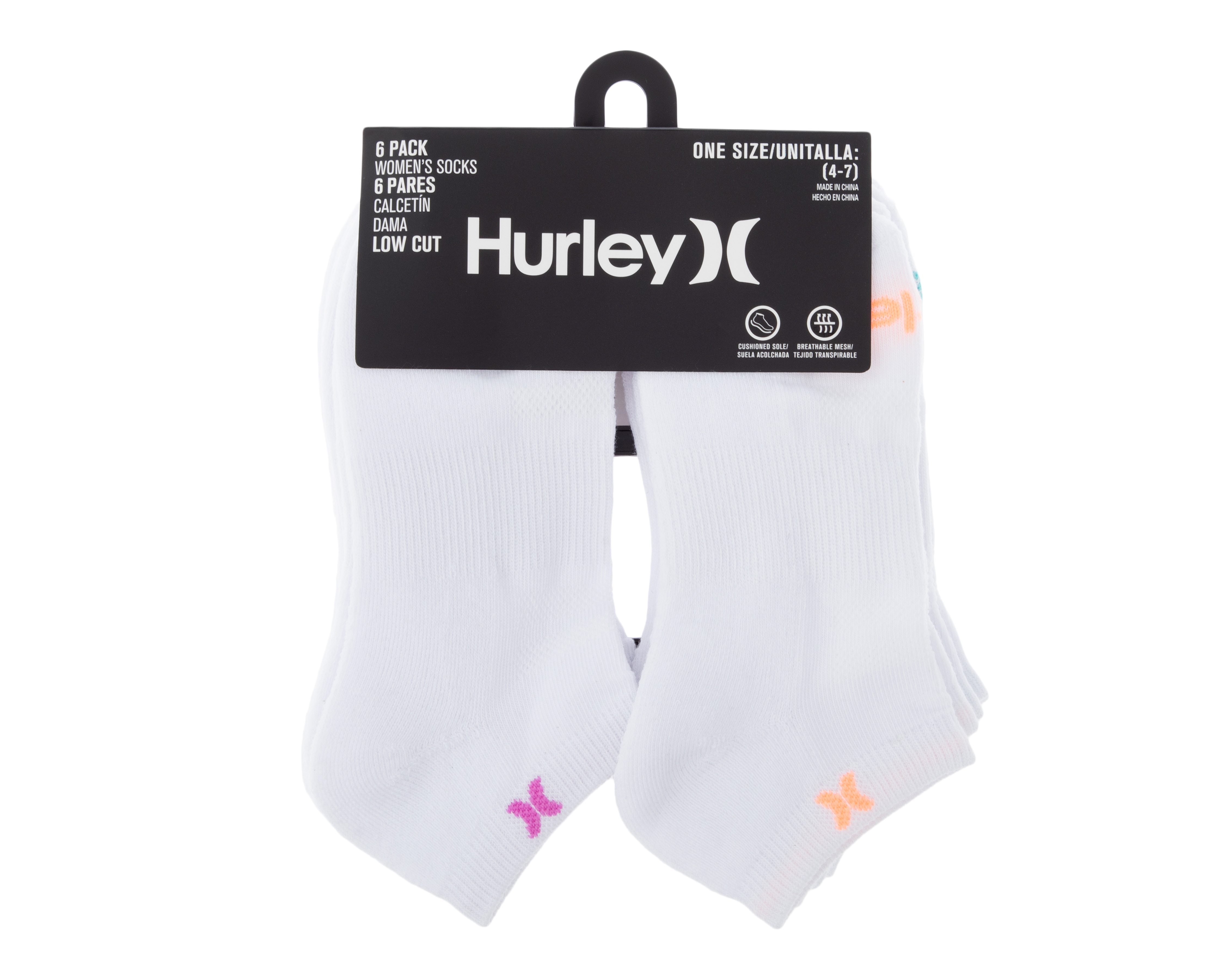 Foto 4 pulgar | Foto 3 | Calcetas Deportivas Cortas Hurley para Mujer 6 Pares