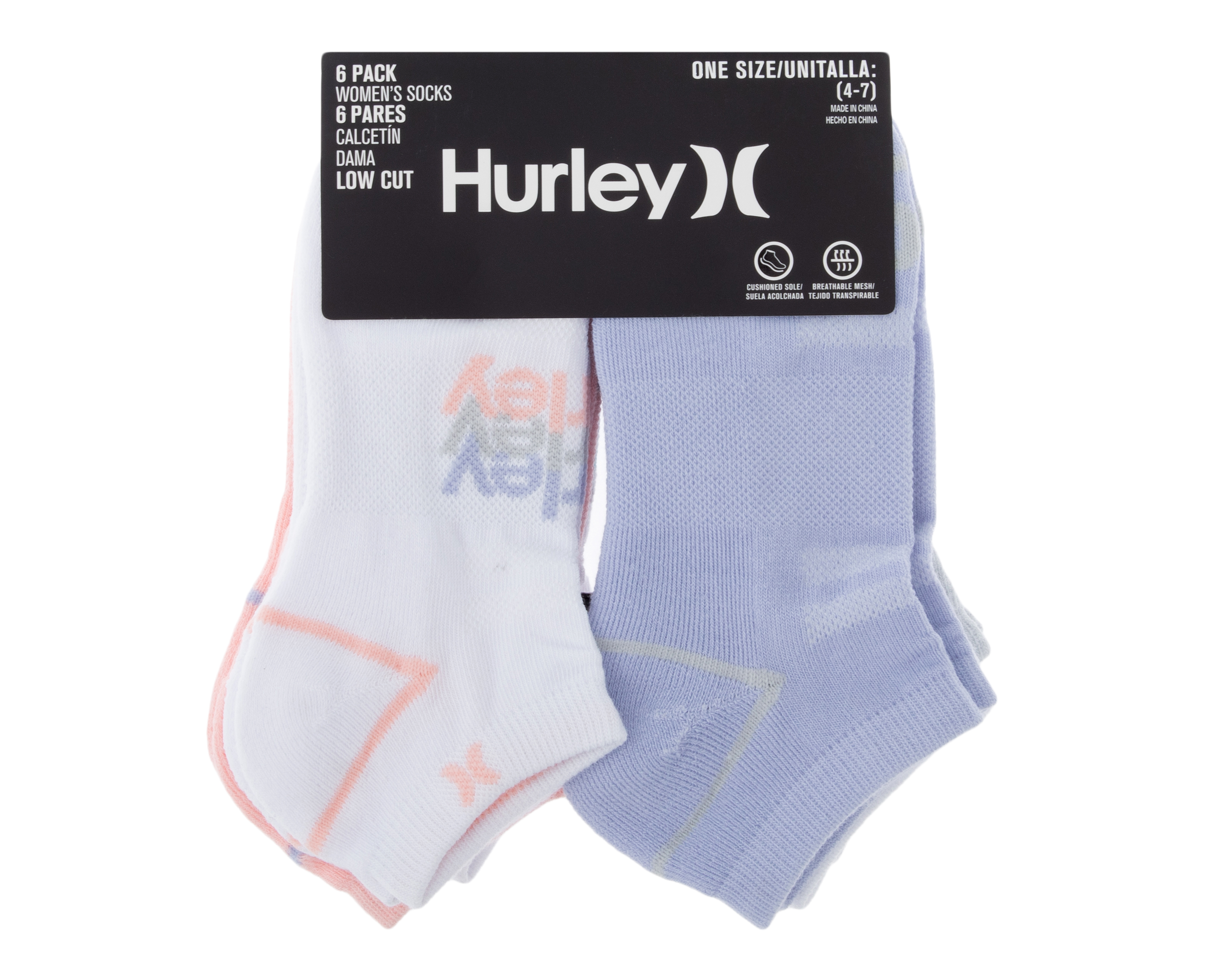 Foto 3 | Foto 3 | Calcetas Deportivas Cortas Hurley para Mujer 6 Pares