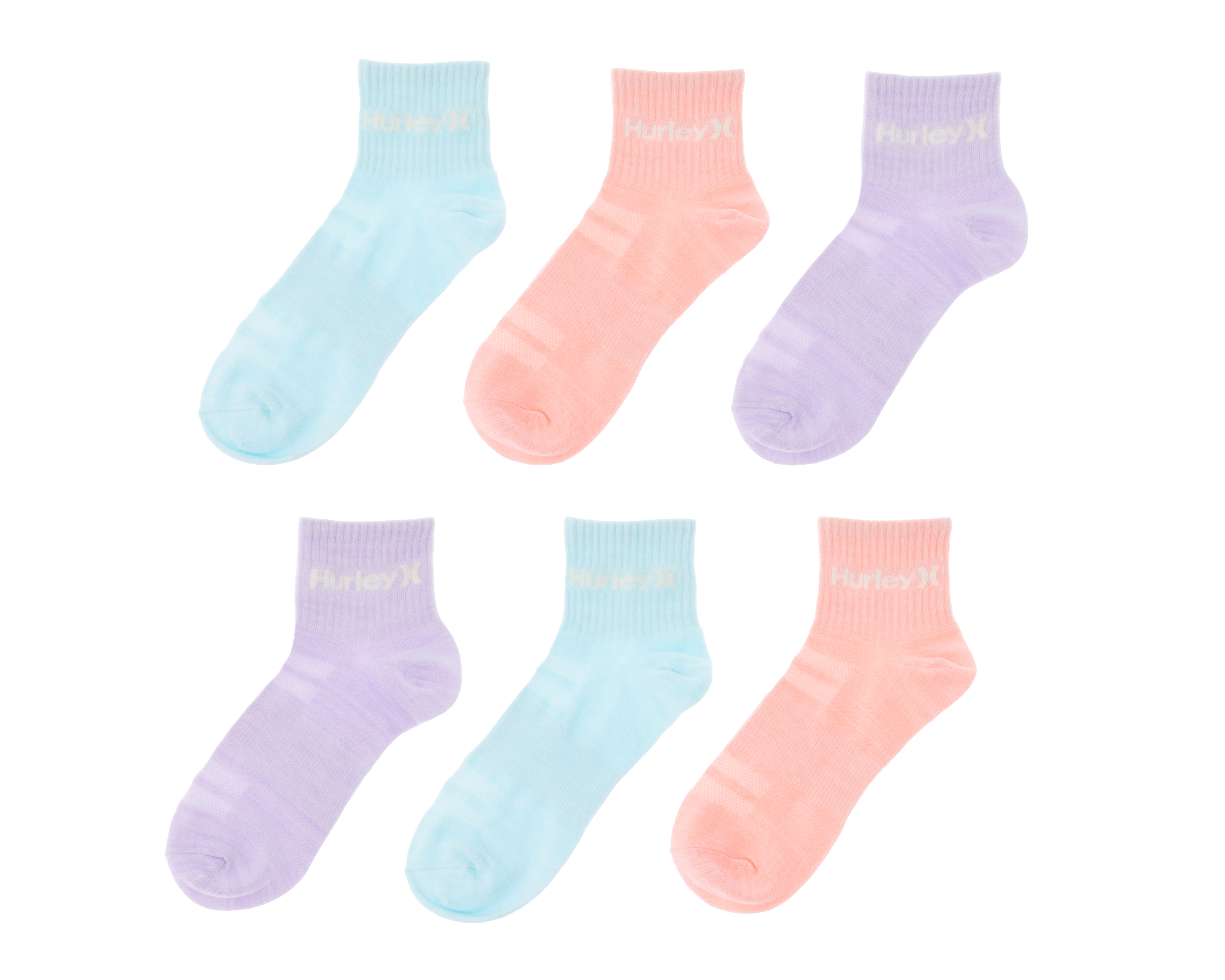 Calcetas Deportivas Cortas Hurley para Mujer 6 Pares