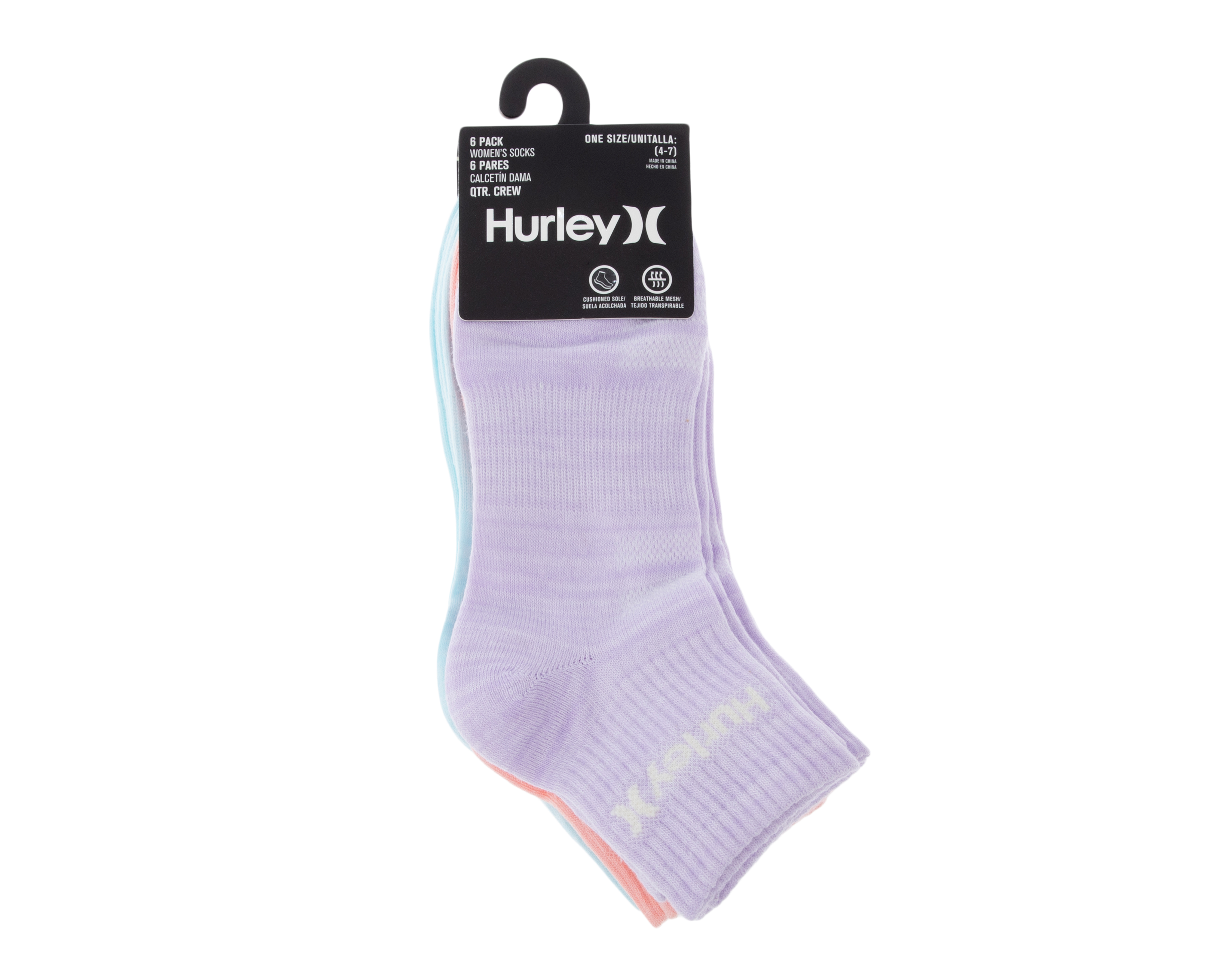 Foto 4 pulgar | Foto 3 | Calcetas Deportivas Cortas Hurley para Mujer 6 Pares
