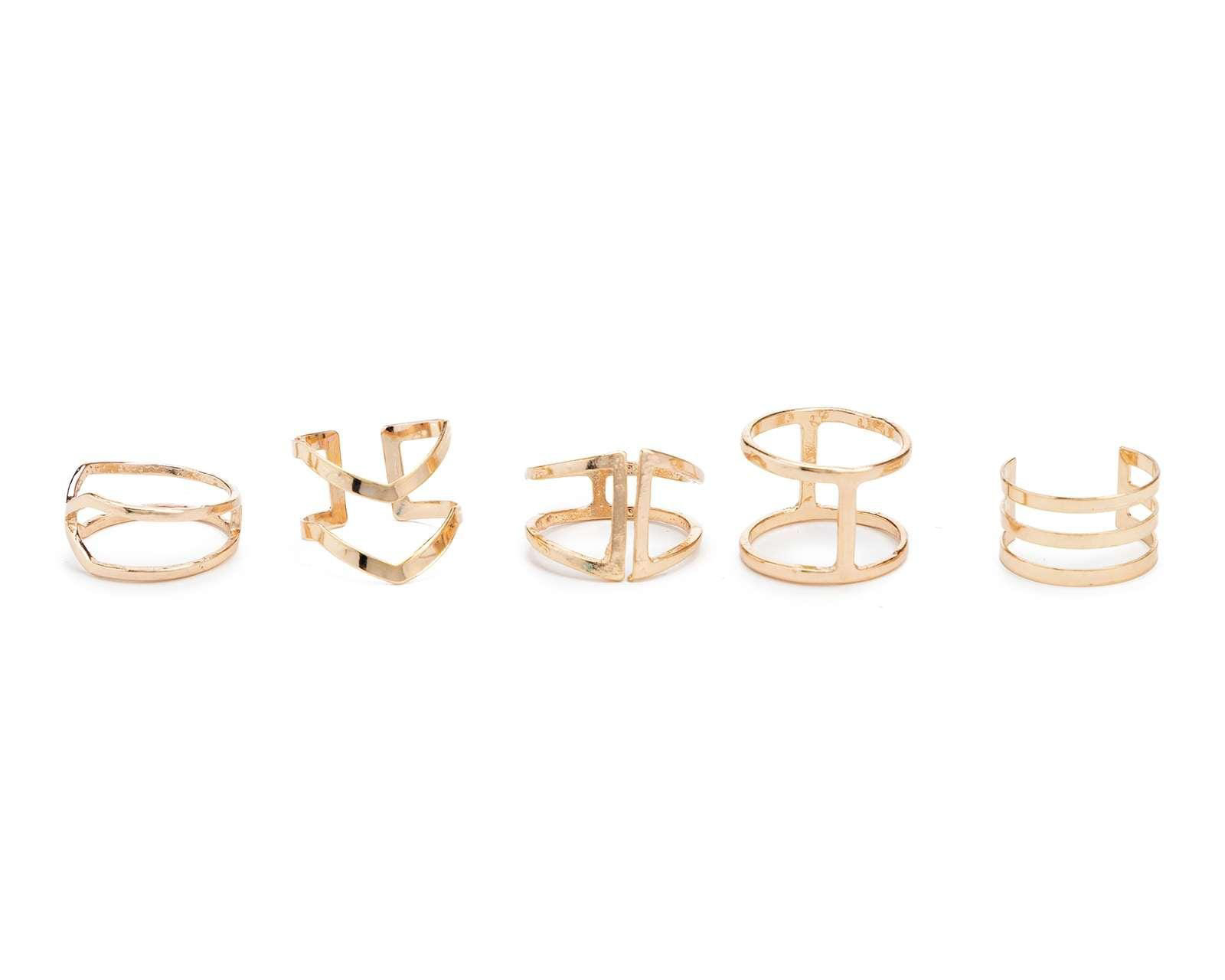 Anillos Thinner Dorado 5 Piezas