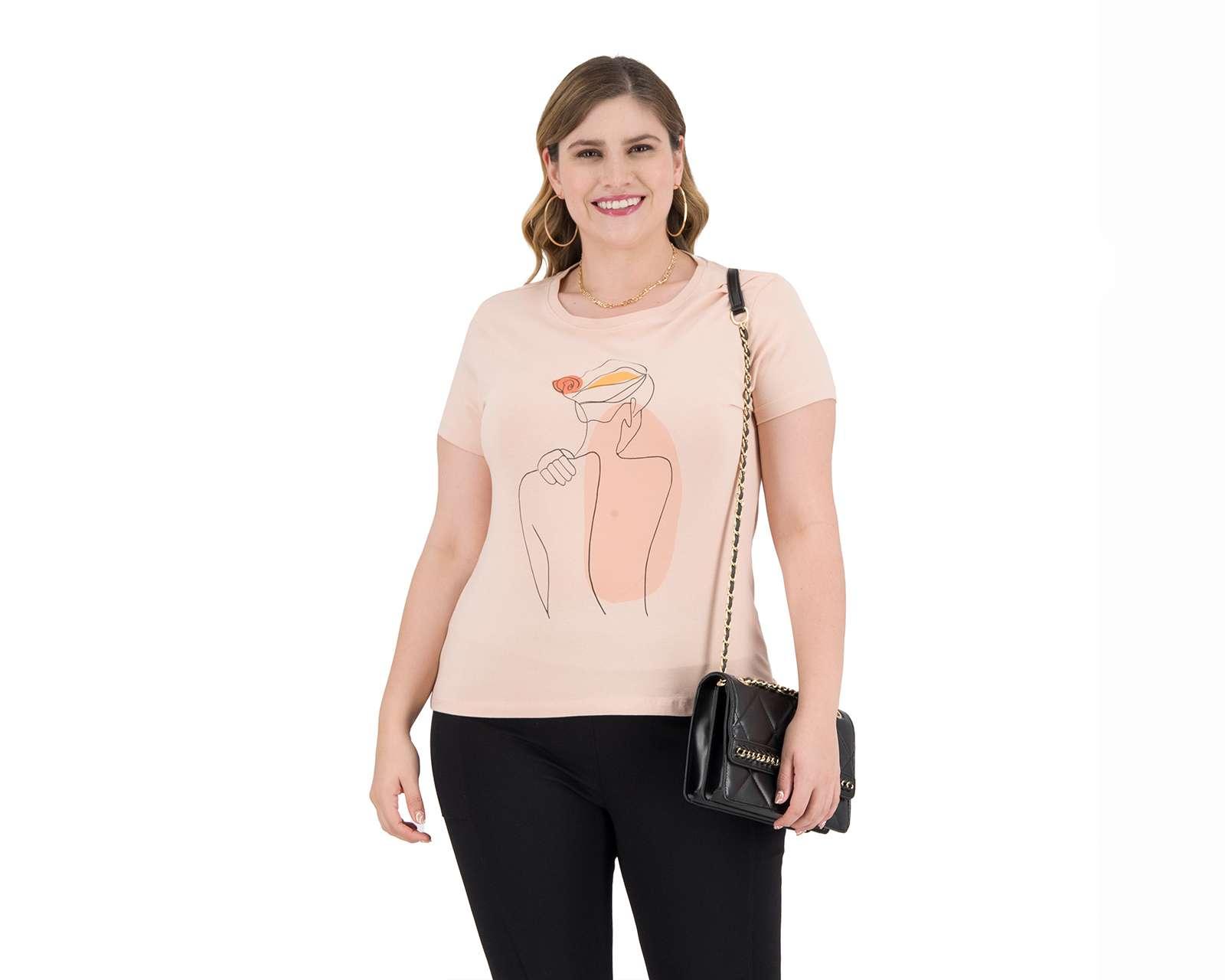 Foto 5 pulgar | Foto 4 | Playera Thinner Manga Corta con Estampado