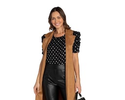 Blusa Sahara Manga Corta Abullonada