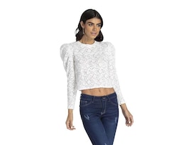 Blusa Sahara Manga Larga de Encaje