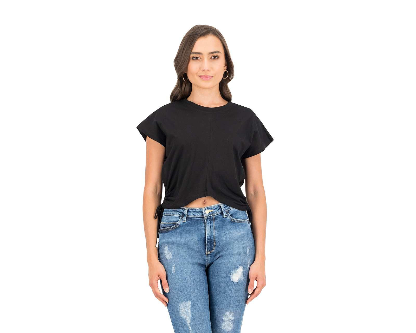 Foto 2 | Foto 2 | Blusa Jennifer Lopez Manga Corta Negra