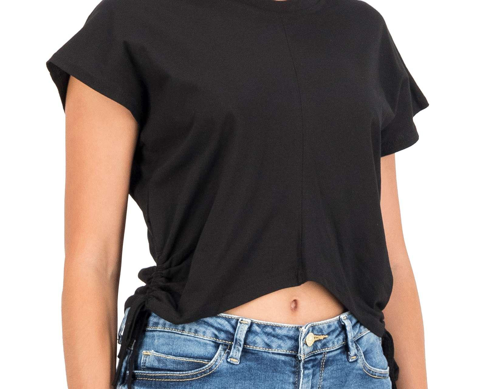 Foto 5 pulgar | Foto 4 | Blusa Jennifer Lopez Manga Corta Negra