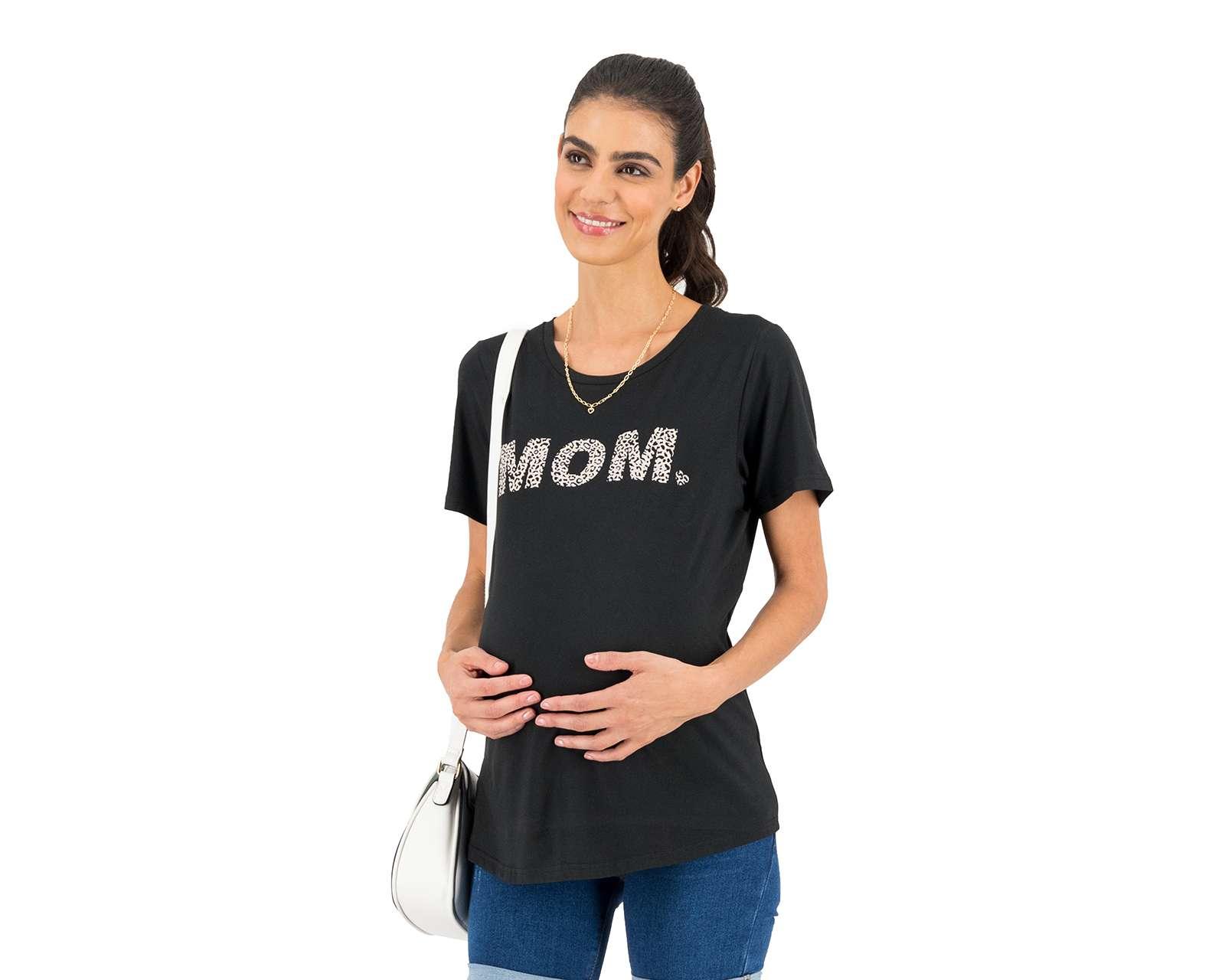 Foto 2 pulgar | Foto 1 | Playera de Maternidad Mamá Bella Manga Corta