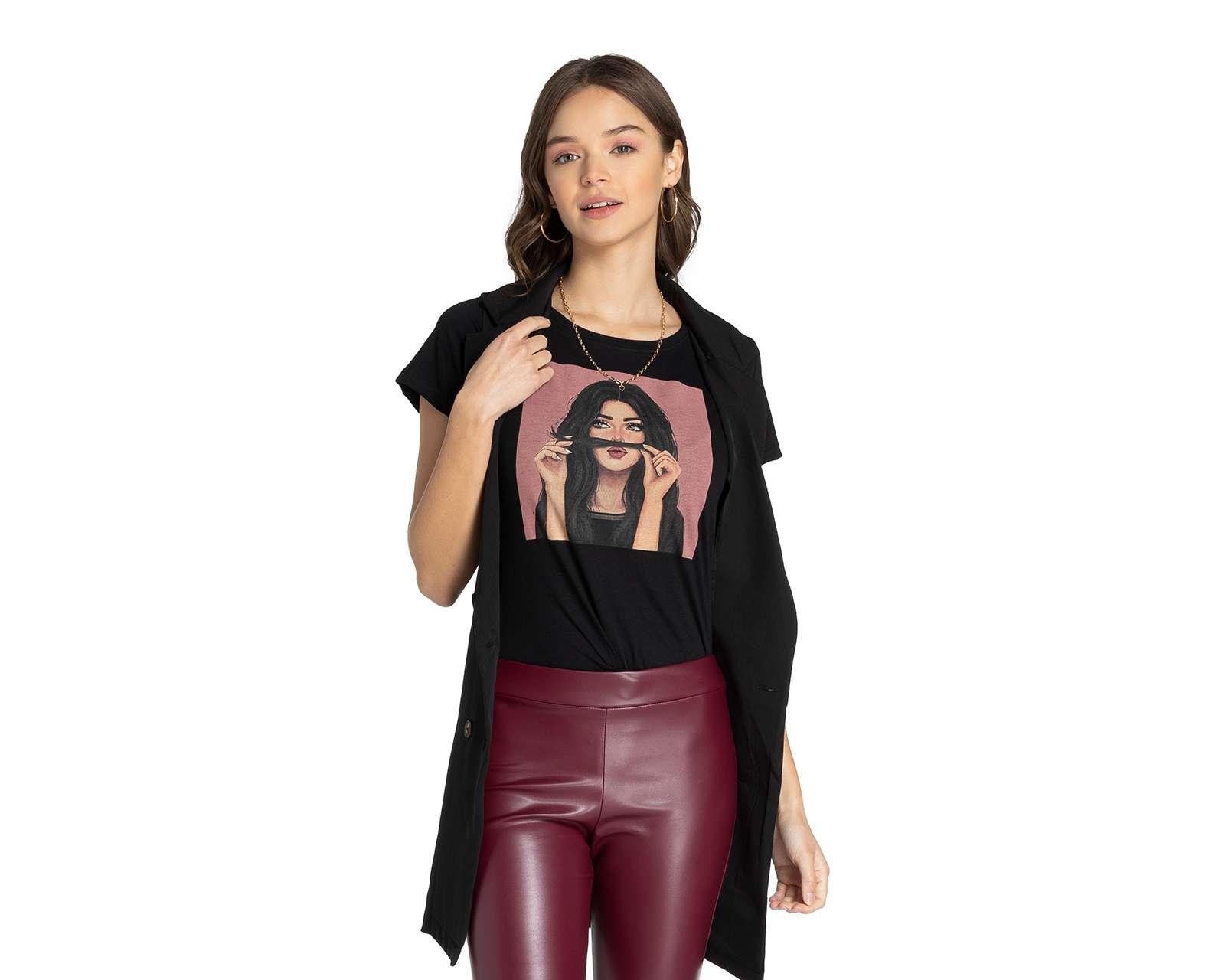 Foto 2 pulgar | Foto 1 | Playera Thinner Manga Corta Cuello Redondo