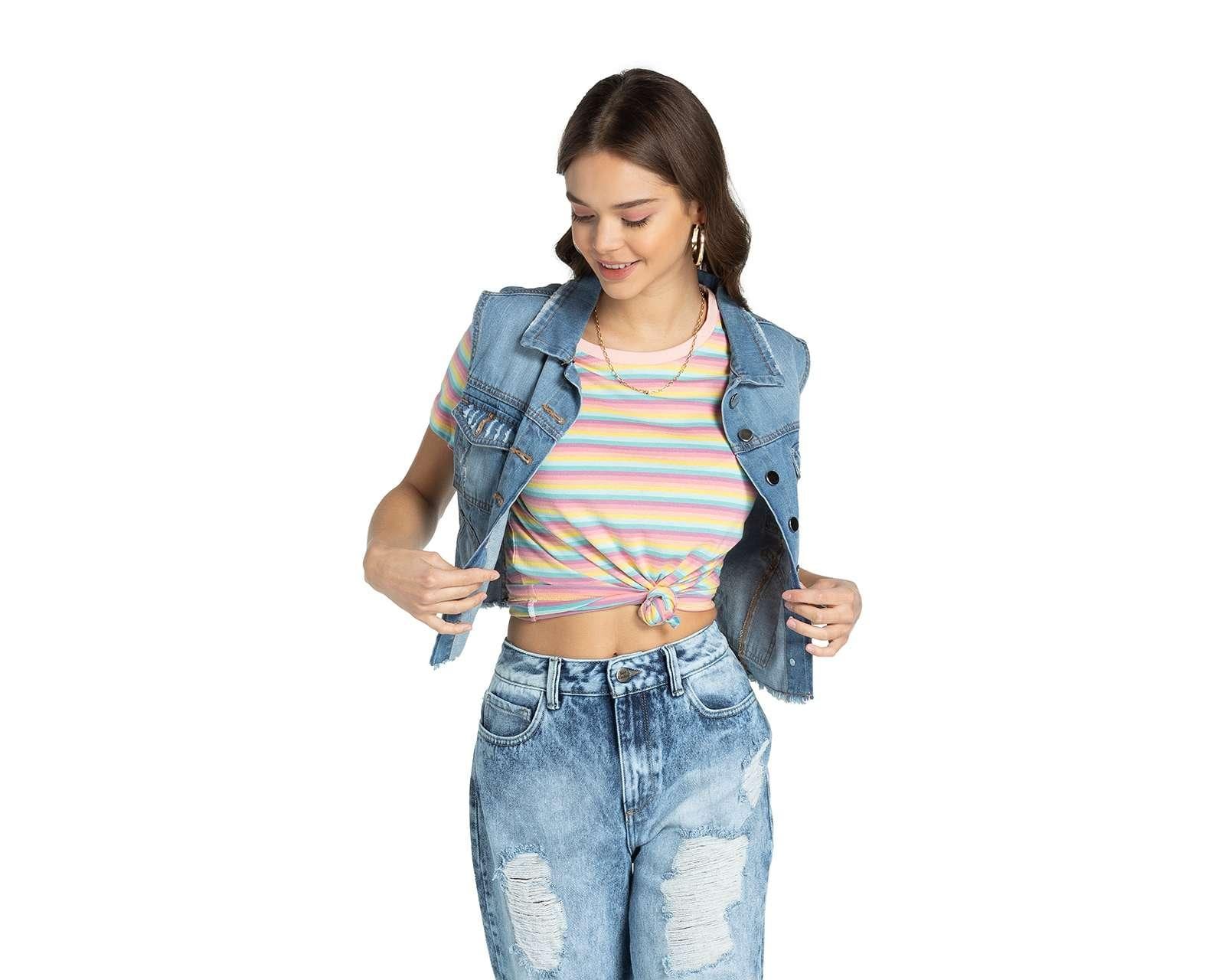 Playera 18 Forever Rayada Cuello Redondo