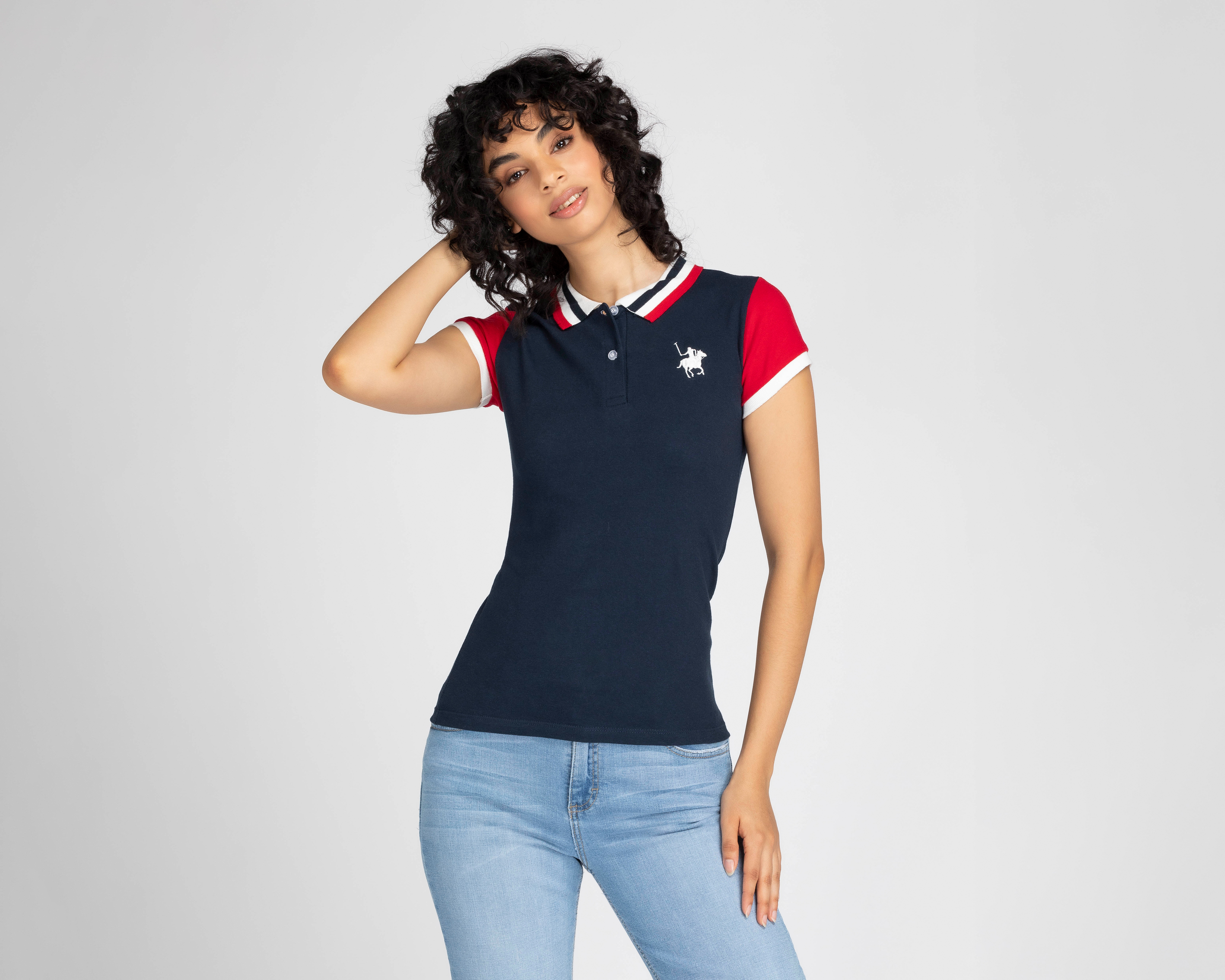 Playera York Team Polo Club Azul Manga Corta