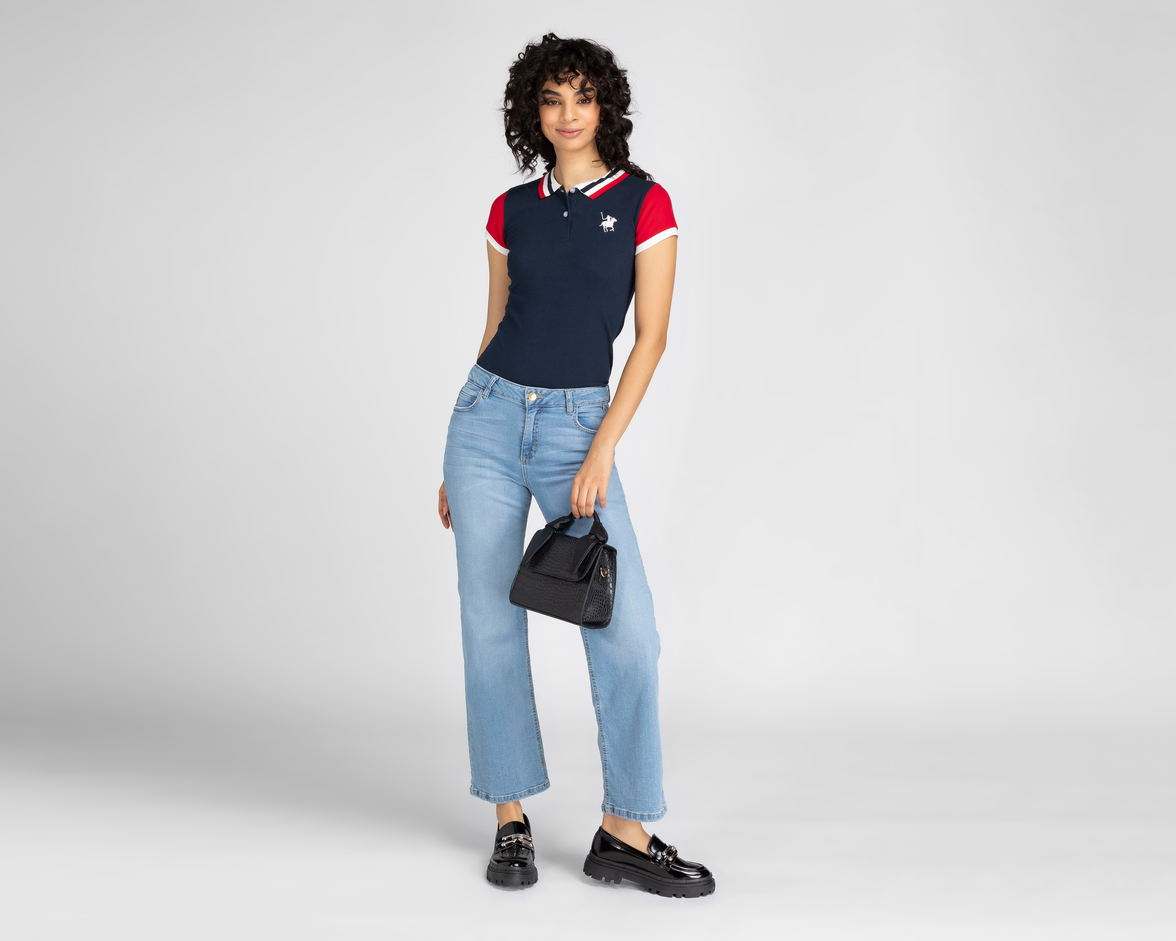 Foto 3 pulgar | Foto 2 | Playera York Team Polo Club Azul Manga Corta