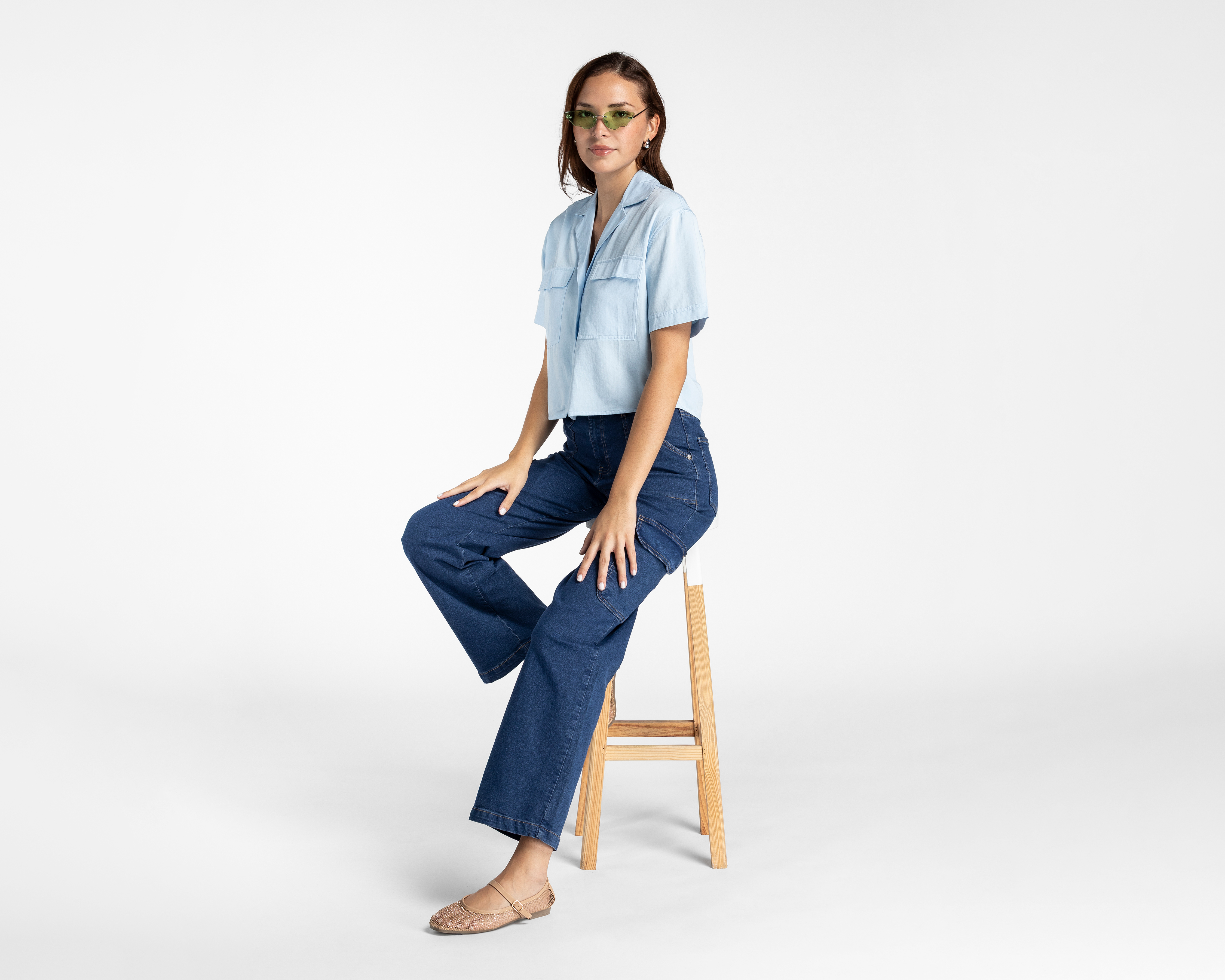 Foto 3 pulgar | Foto 2 | Blusa Refill Azul para Mujer