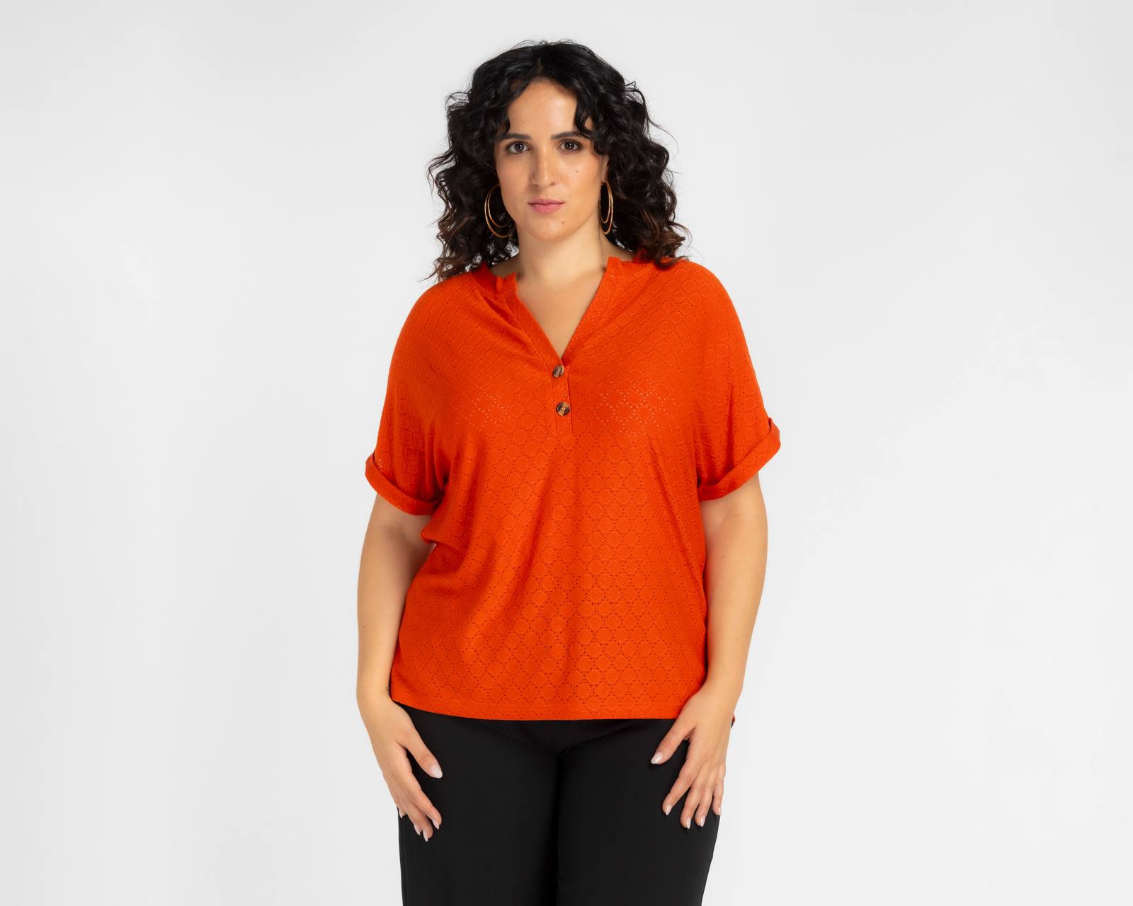 Foto 2 pulgar | Foto 1 | Blusa Lady Sun Anaranjada para Mujer
