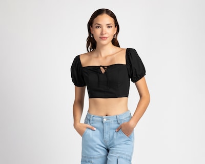 Foto 1 | Foto 1 | Crop Top Negro 18 Forever para Mujer