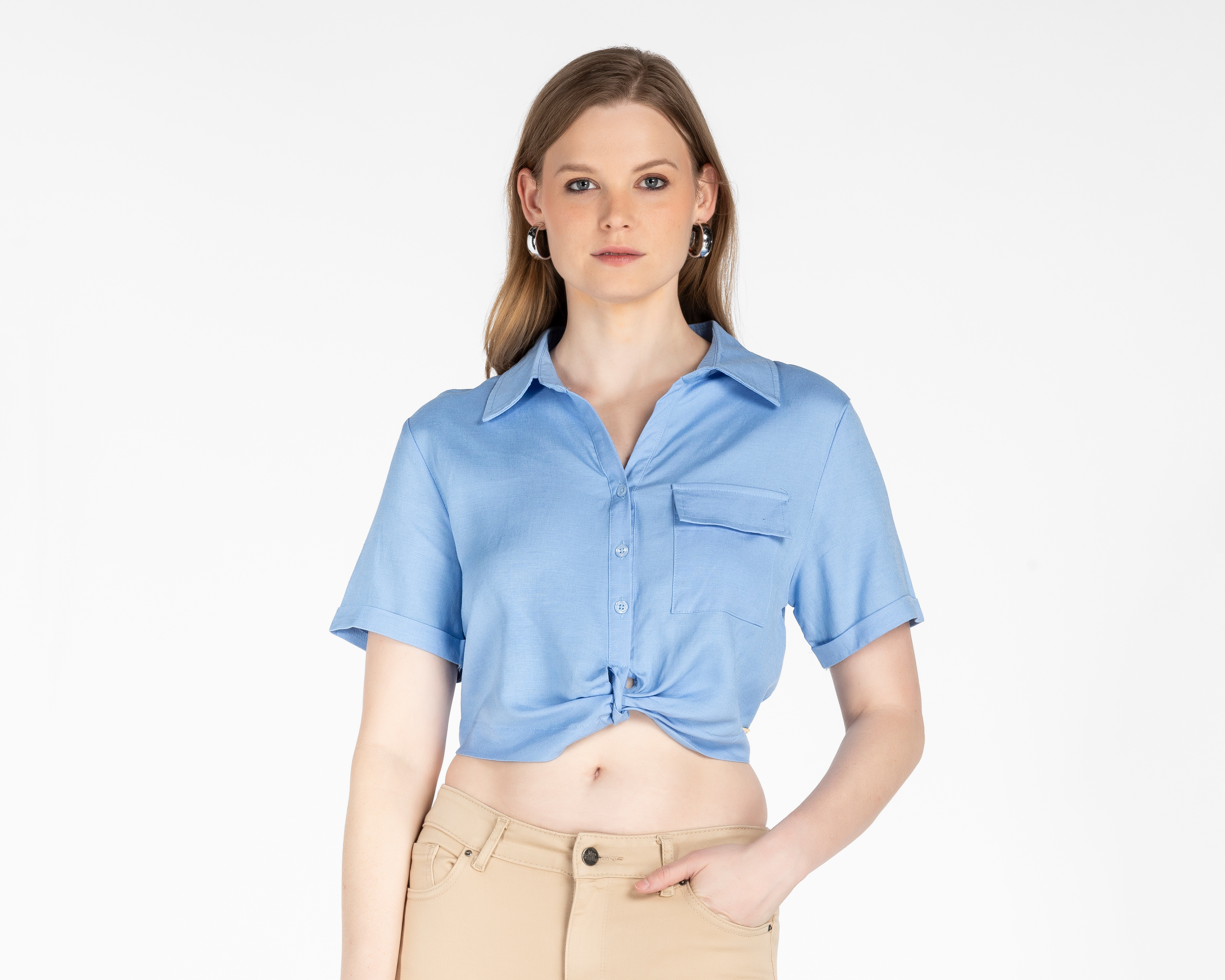 Foto 2 pulgar | Foto 1 | Blusa Jennifer Lopez Manga Corta para Mujer