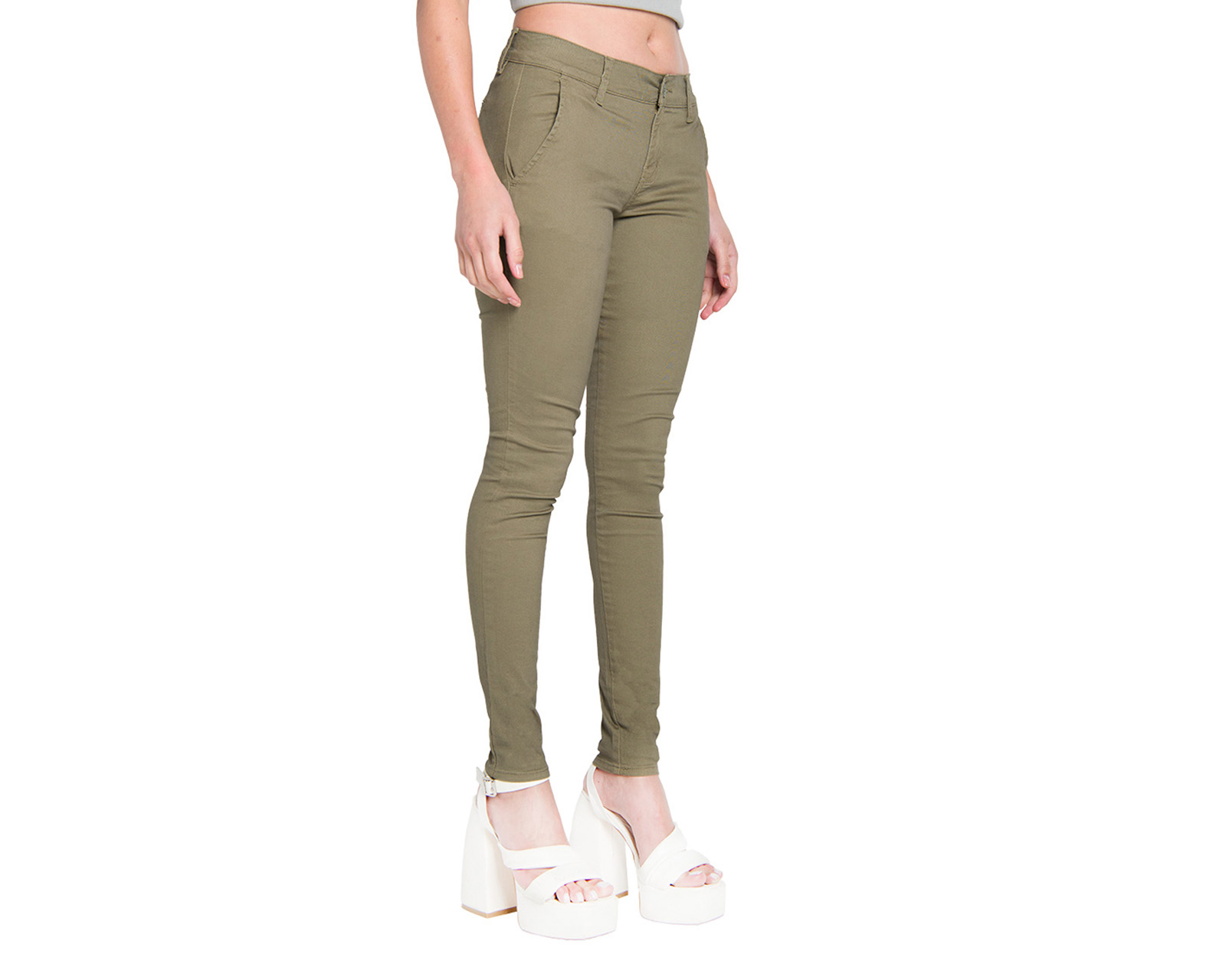 Foto 3 pulgar | Foto 2 | Pantalón Chino Oggi Verde para Mujer