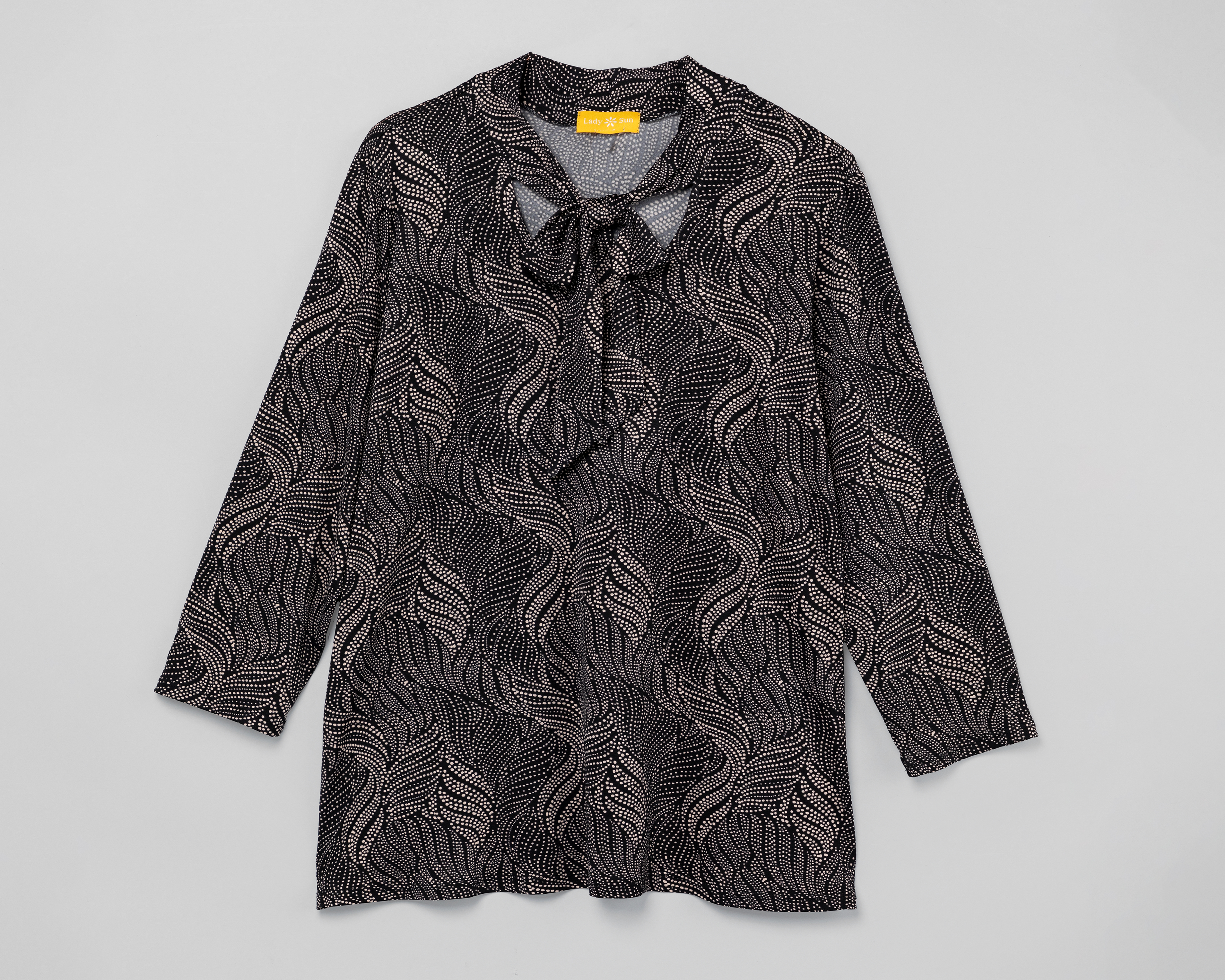 Blusa Lady Sun Negra Manga 3/4