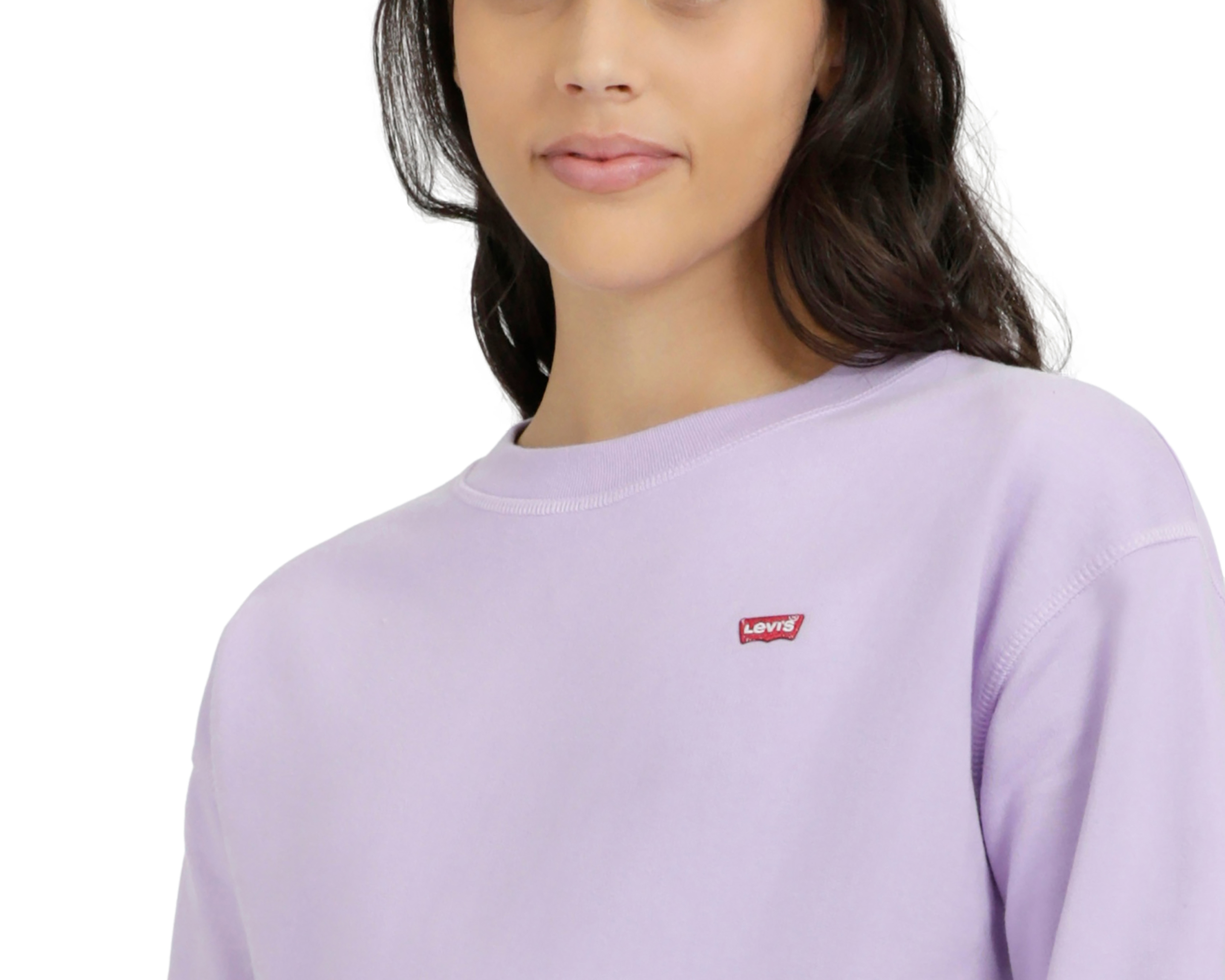 Foto 7 pulgar | Foto 6 | Sudadera Levi's Lila con Cuello Redondo