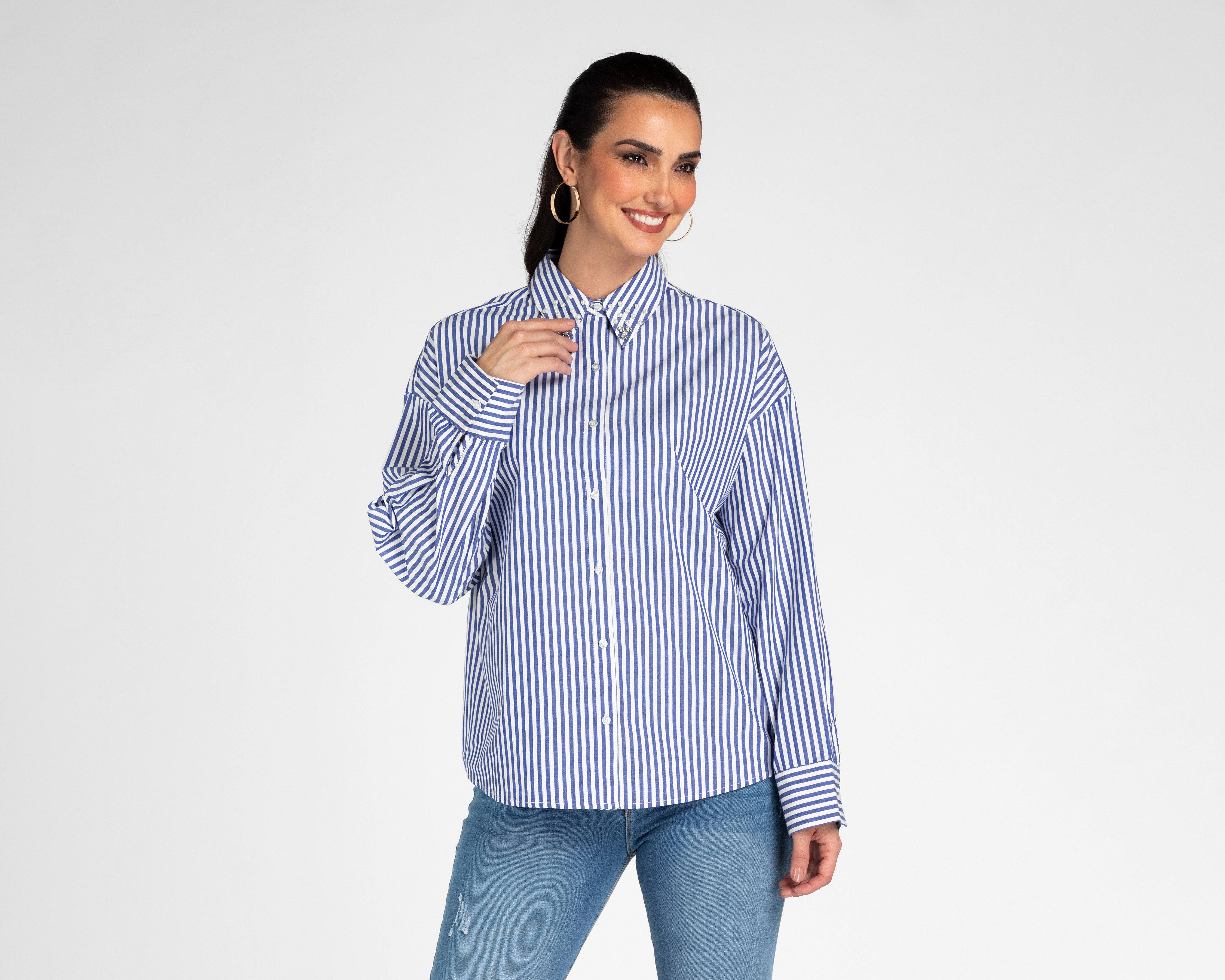 Foto 2 pulgar | Foto 1 | Blusa Lady Sun con Pedrería para Mujer