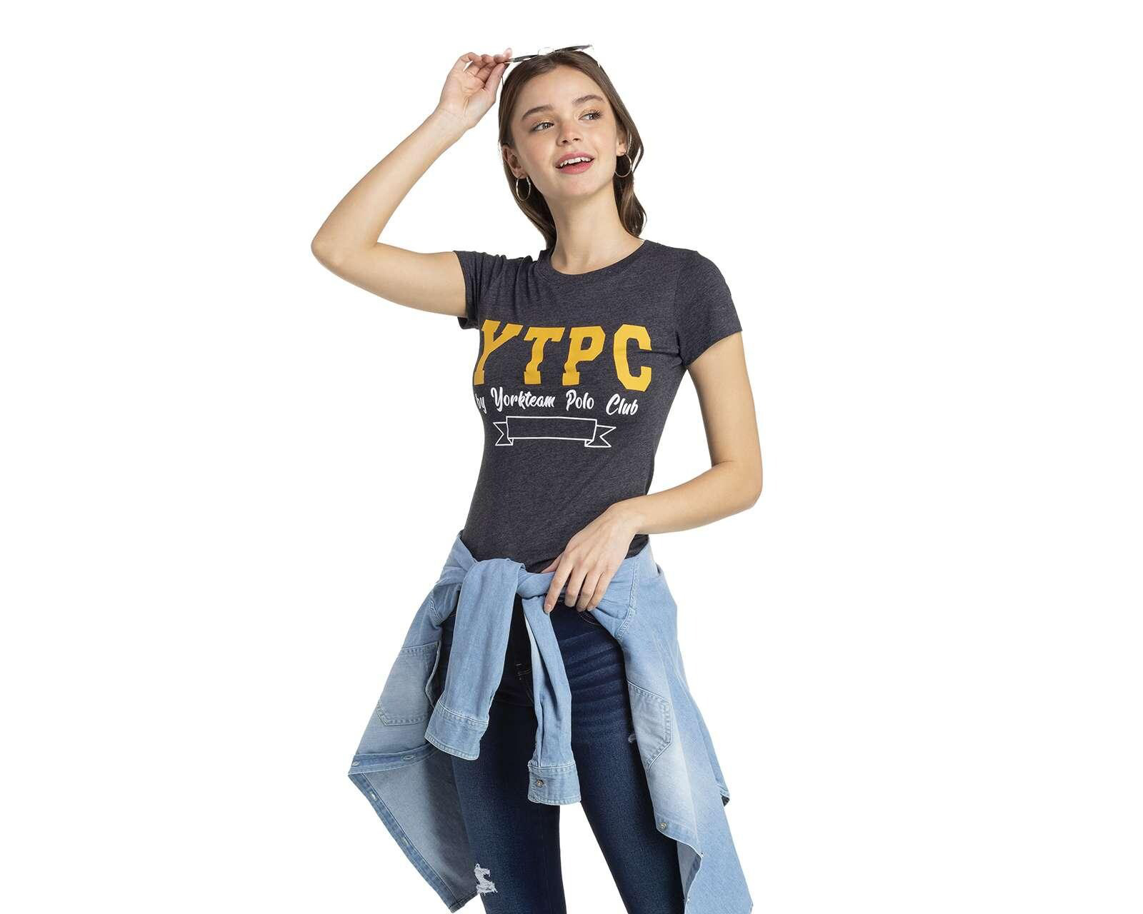 Foto 3 pulgar | Foto 2 | Playera York Team Polo Club Manga Corta Gris