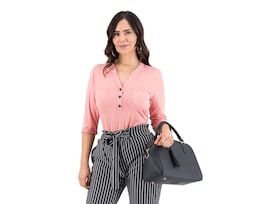 Playera Lady Sun Manga 3/4 con Botones