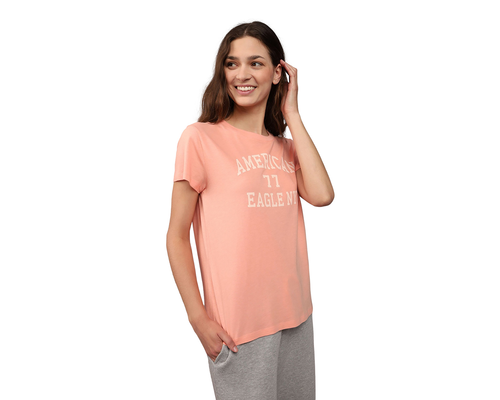 Foto 2 pulgar | Foto 1 | Playera Manga Corta American Eagle para Mujer