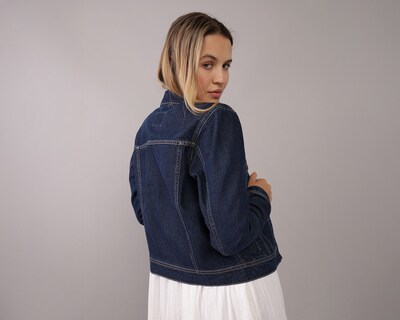 Foto 2 | Foto 2 | Chamarra de Mezclilla Azul American Eagle para Mujer