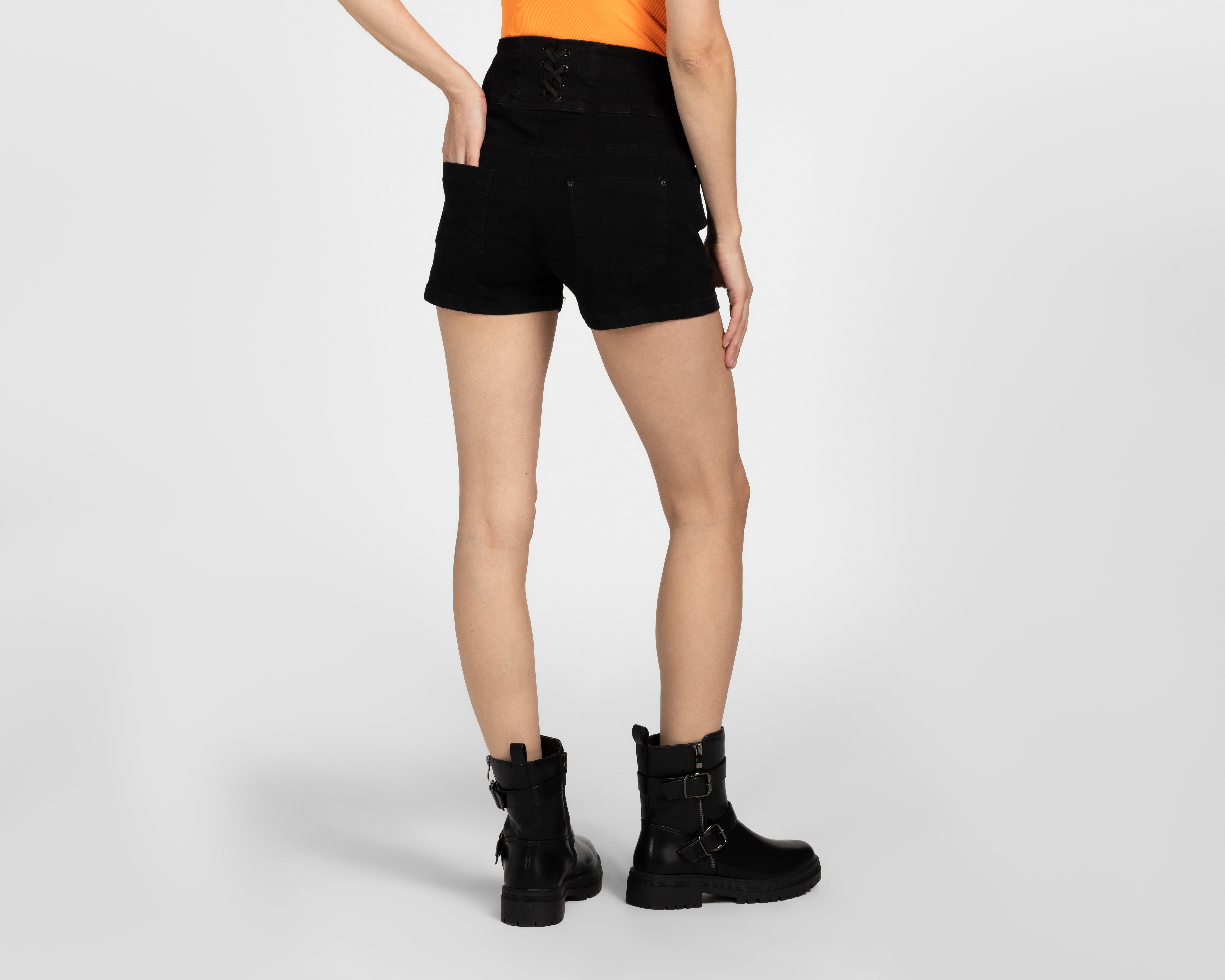 Foto 4 pulgar | Foto 3 | Short Bebe con Pretina Alta para Mujer