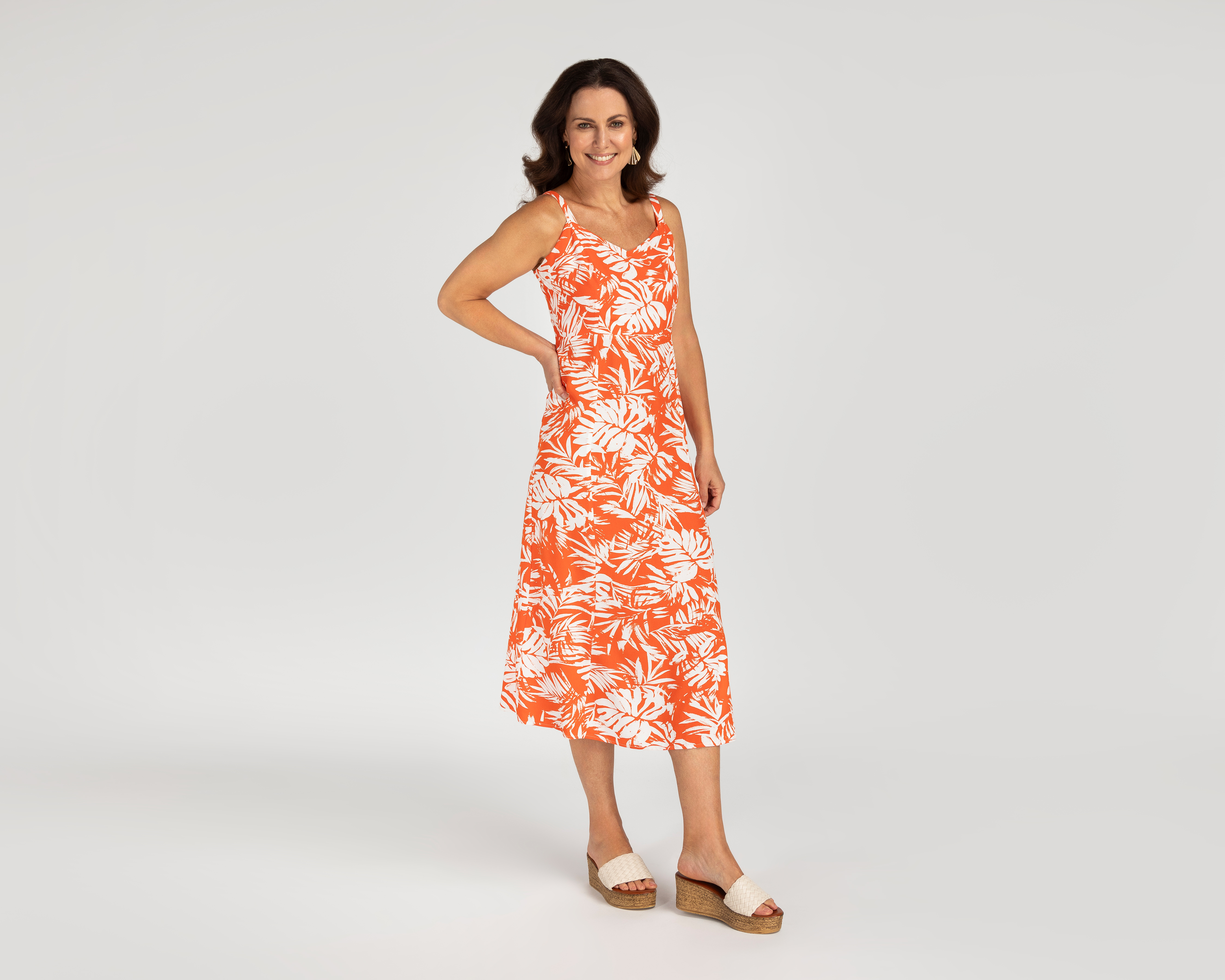 Vestido de Playa Lady Sun Midi Anaranjado