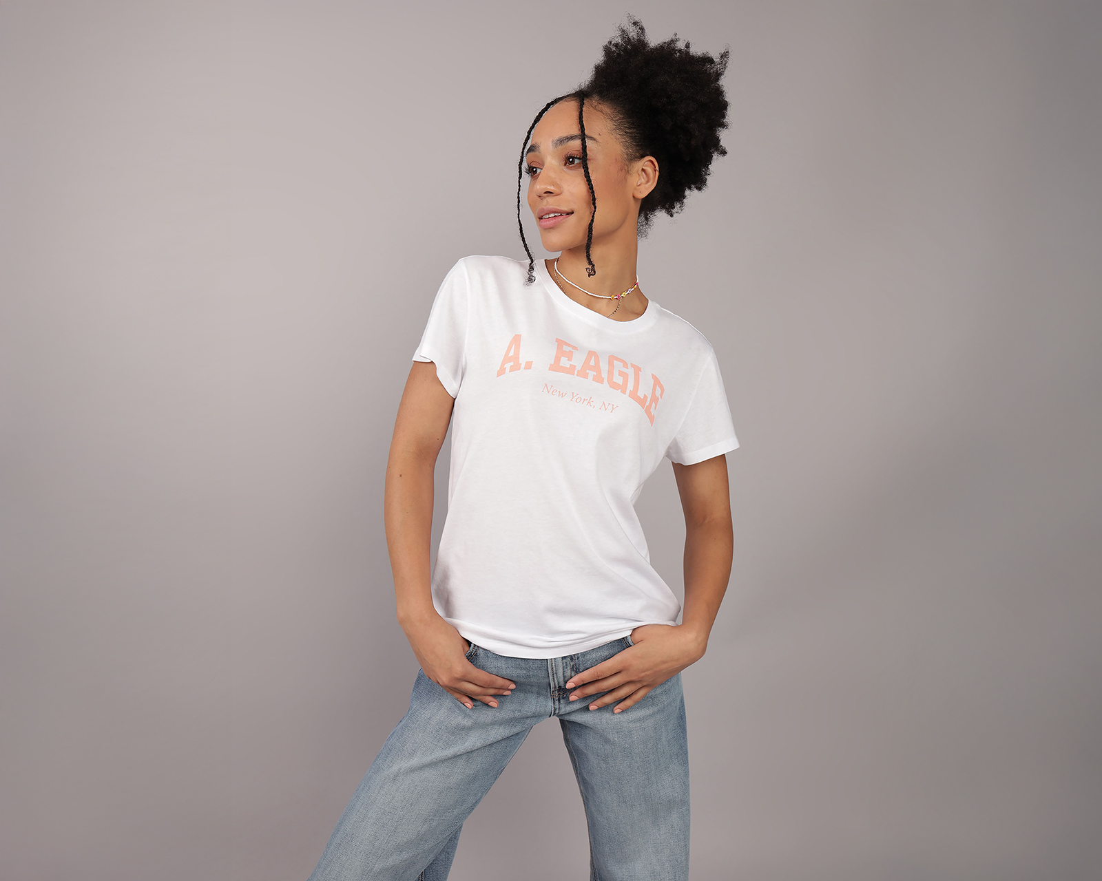 Playera American Eagle Blanca para Mujer