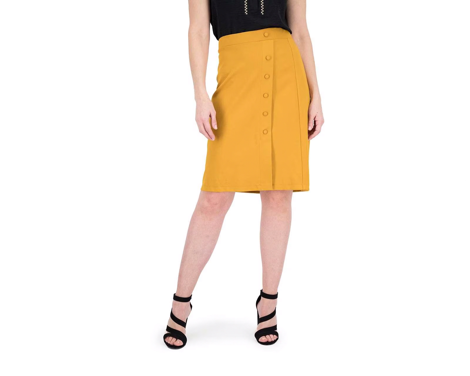 Foto 2 pulgar | Foto 1 | Falda Midi Lady Sun con Botones