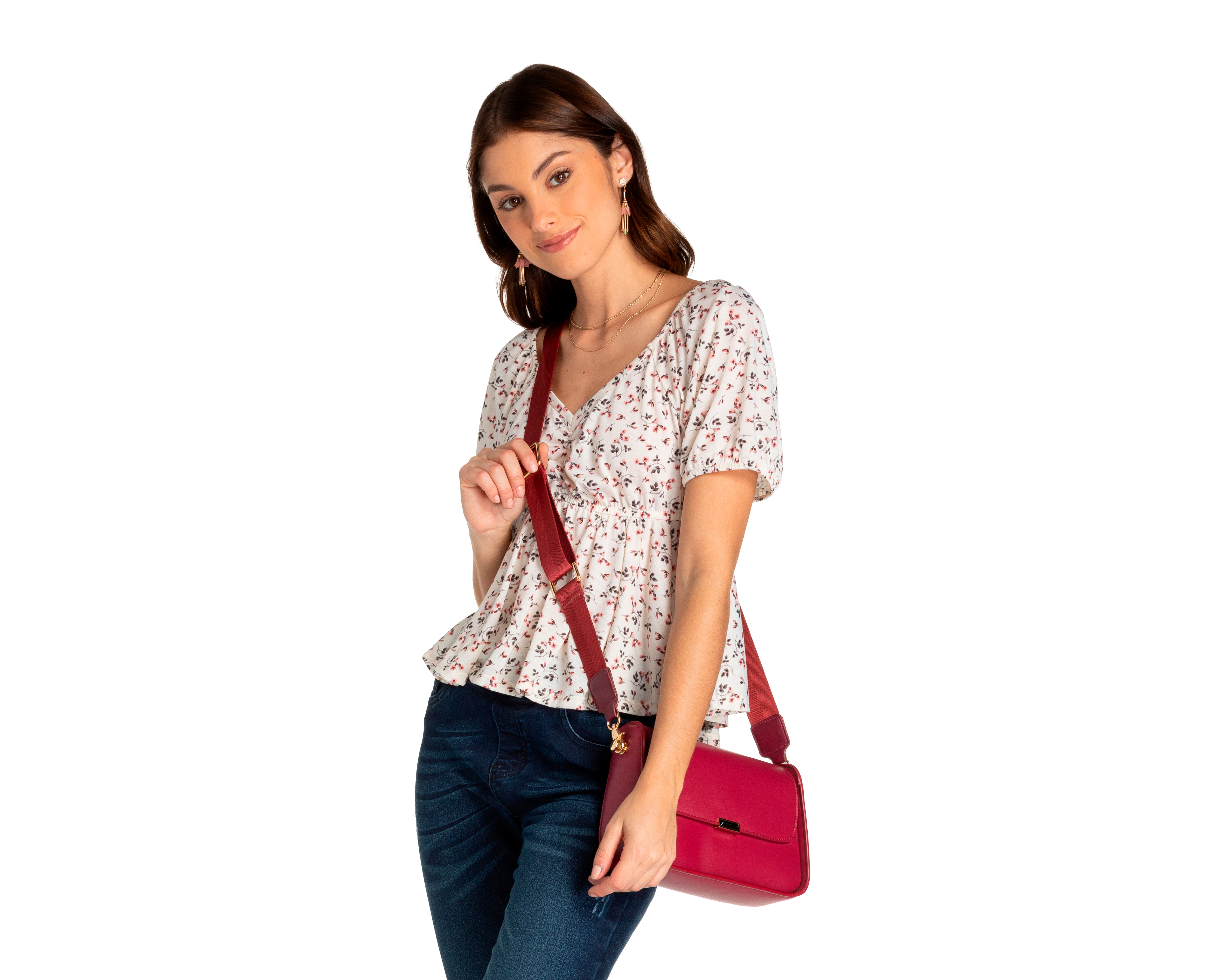 Blusa 18 Forever Manga Corta con Estampado Floral