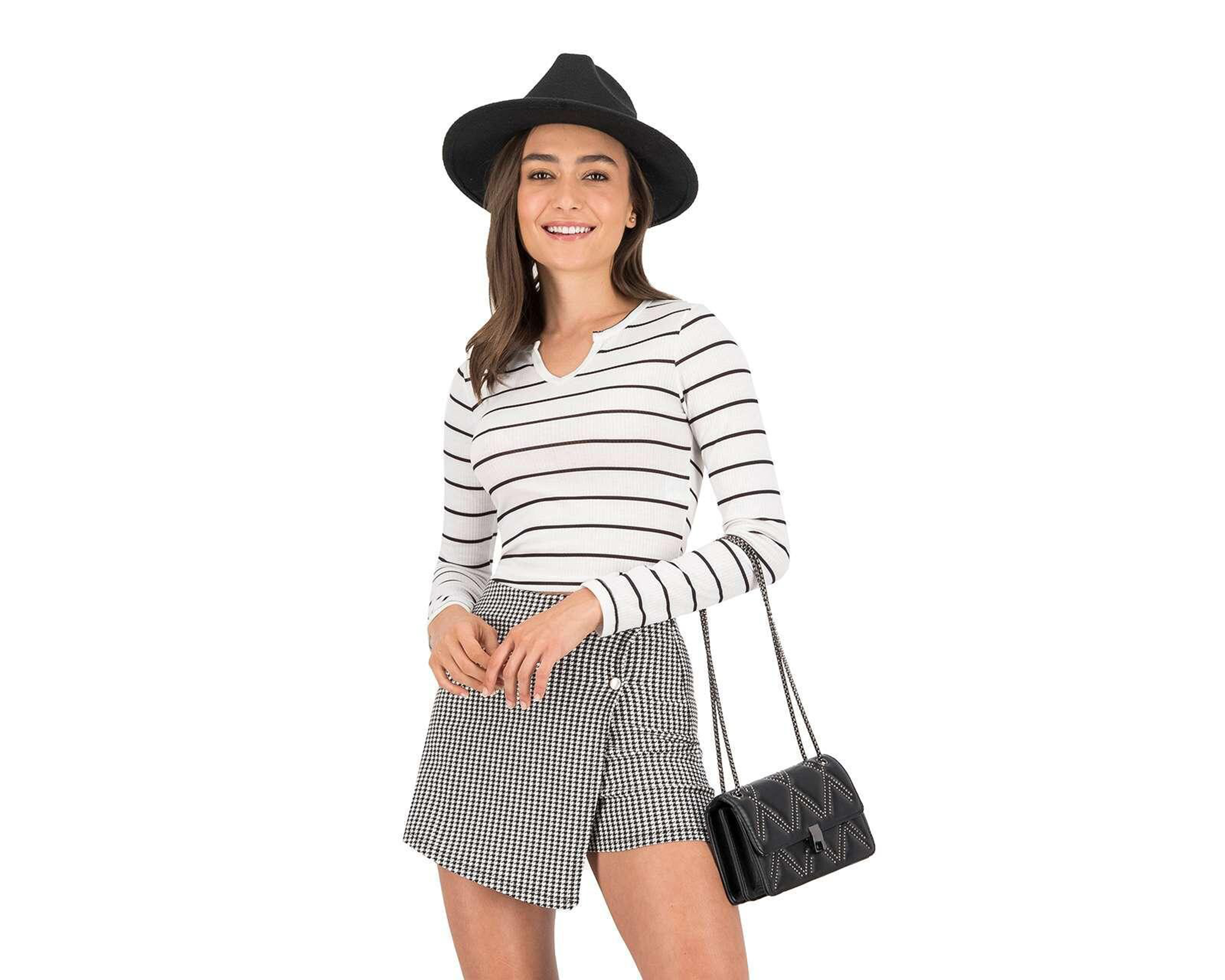 Playera Sahara Manga Larga Cuello V