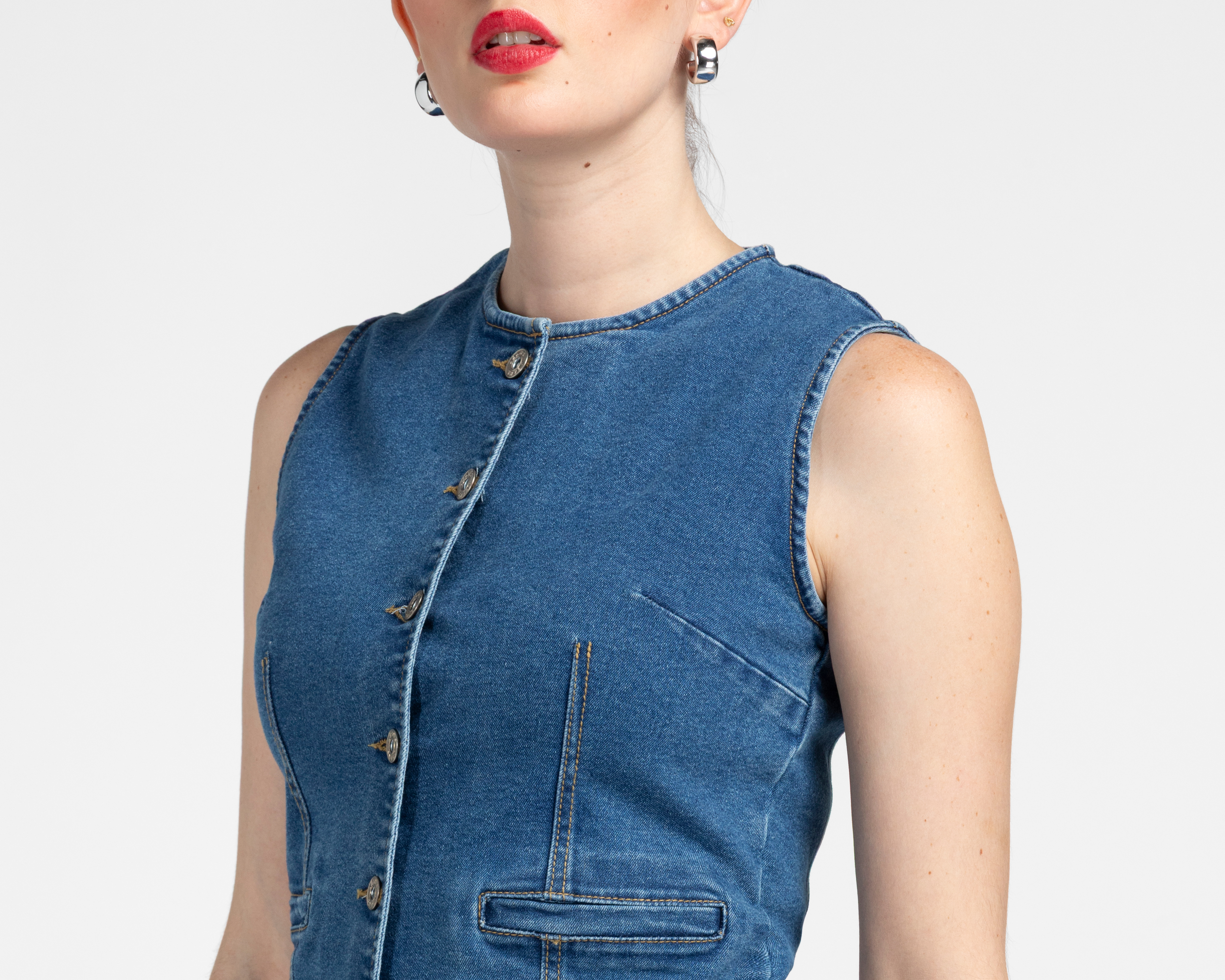 Foto 4 | Foto 4 | Chaleco de Mezclilla Azul Sahara para Mujer