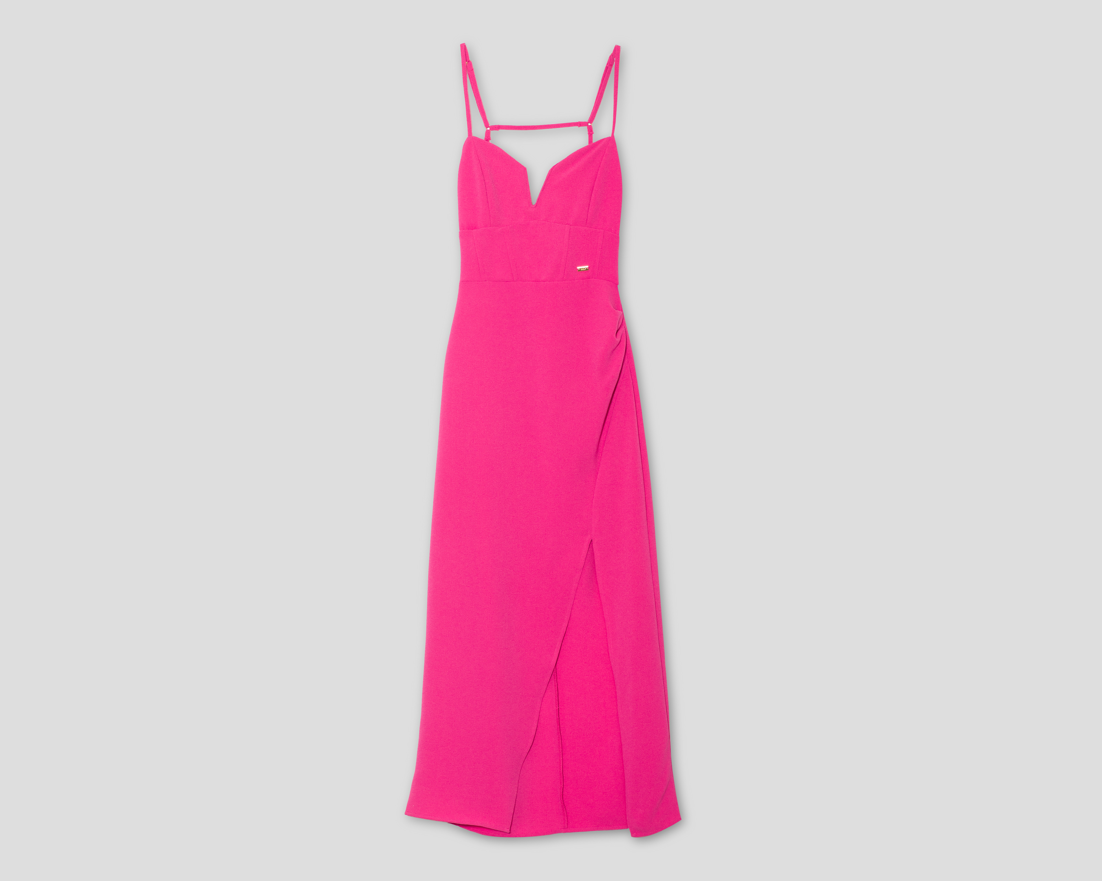 Vestido de Noche Jennifer Lopez Rosa de Tirantes con Escote V para Mujer