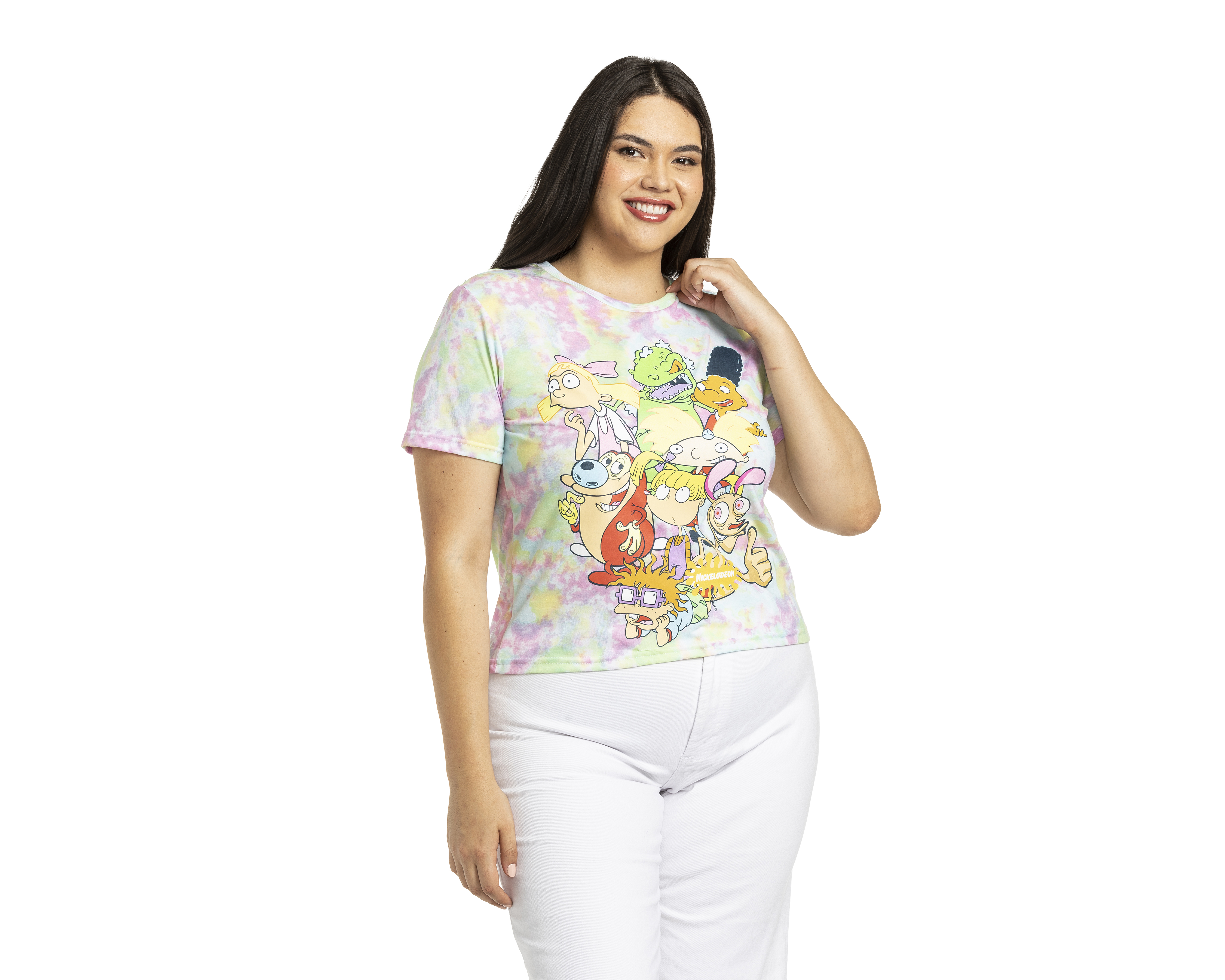 Foto 2 pulgar | Foto 1 | Playera Nickelodeon Tie-Dye para Mujer