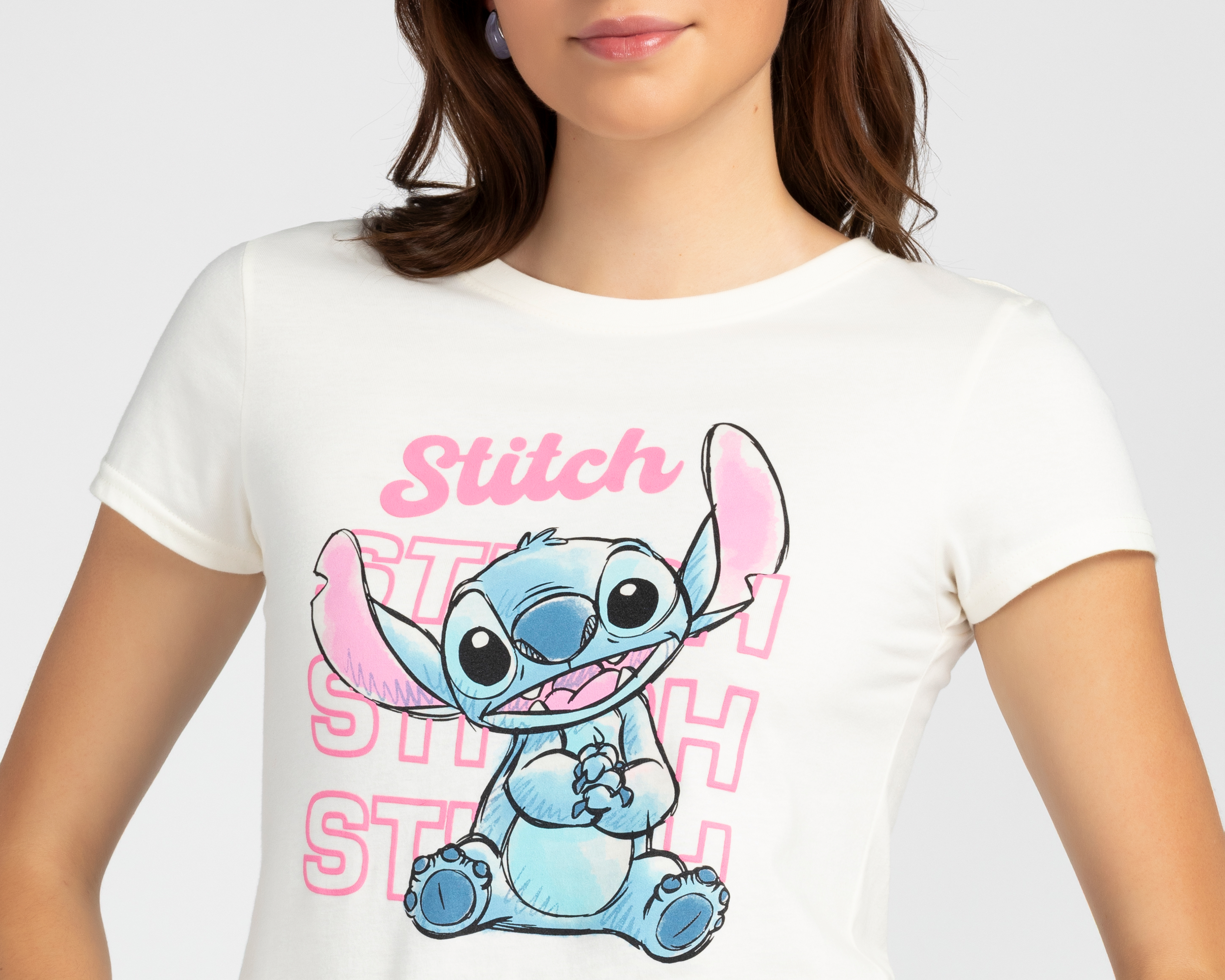 Foto 4 pulgar | Foto 3 | Playera Manga Corta Disney Lilo & Stitch para Mujer