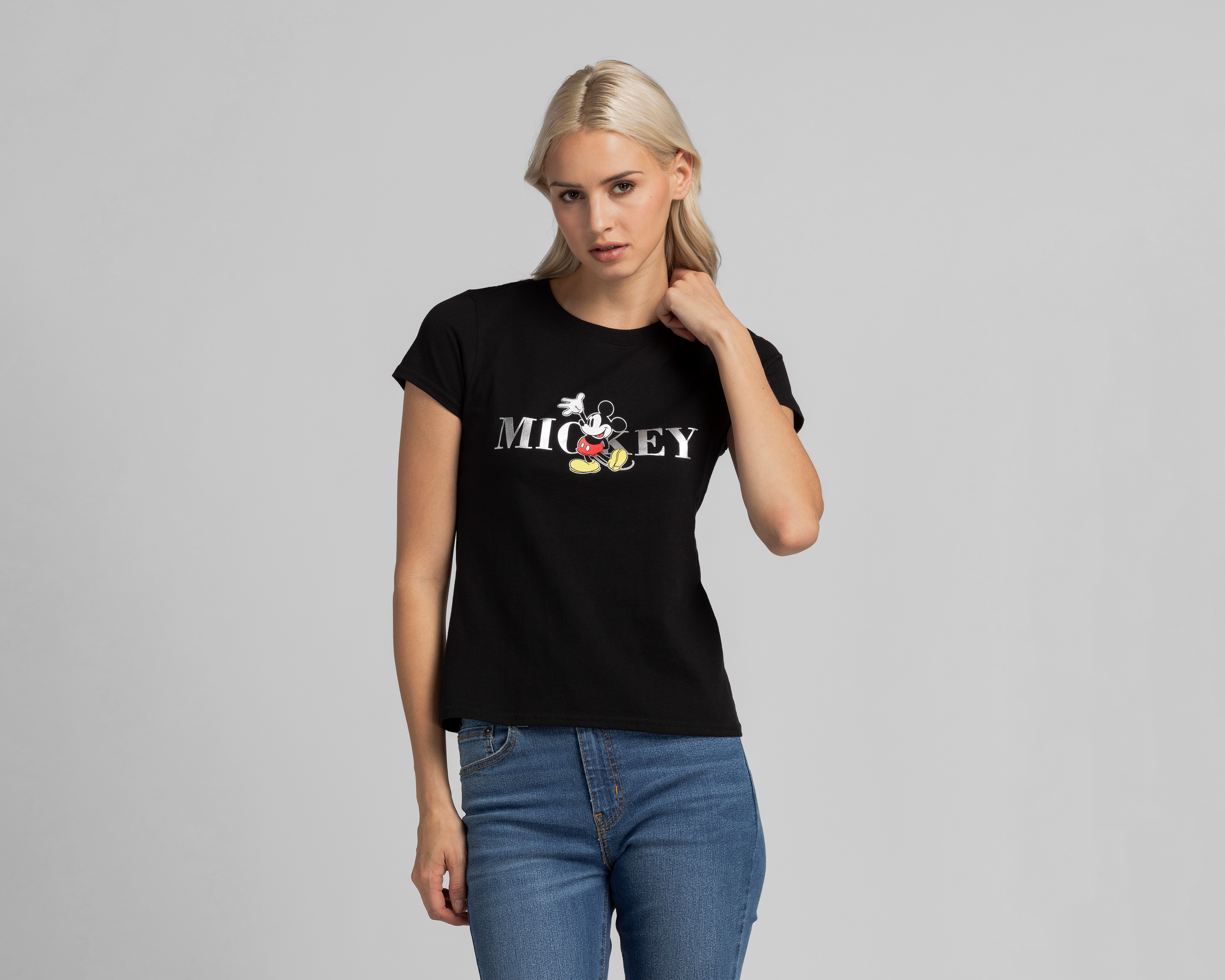 Foto 2 pulgar | Foto 1 | Playera Disney Mickey Mouse Manga Corta para Mujer