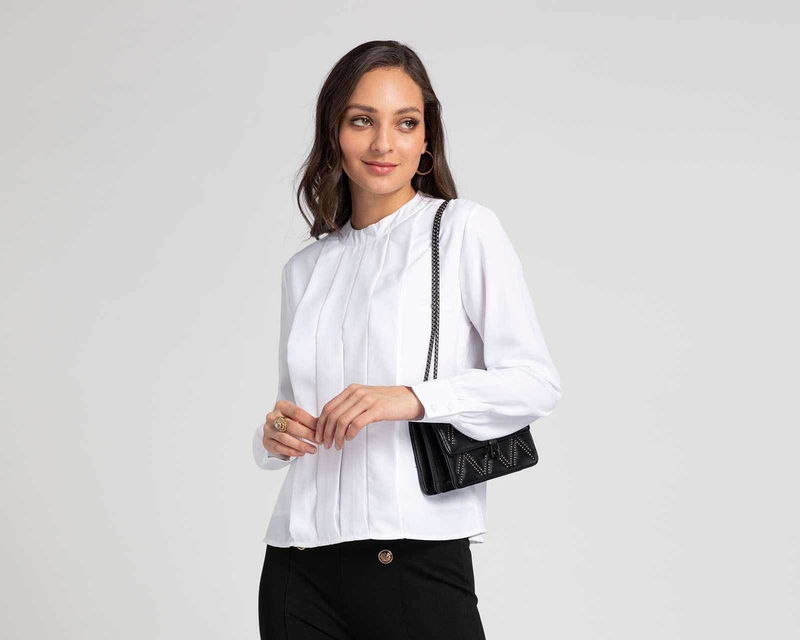 Blusa Jennifer Lopez Manga Larga con Botones