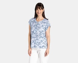 Blusa Lady Sun Manga Corta Estampado Floral
