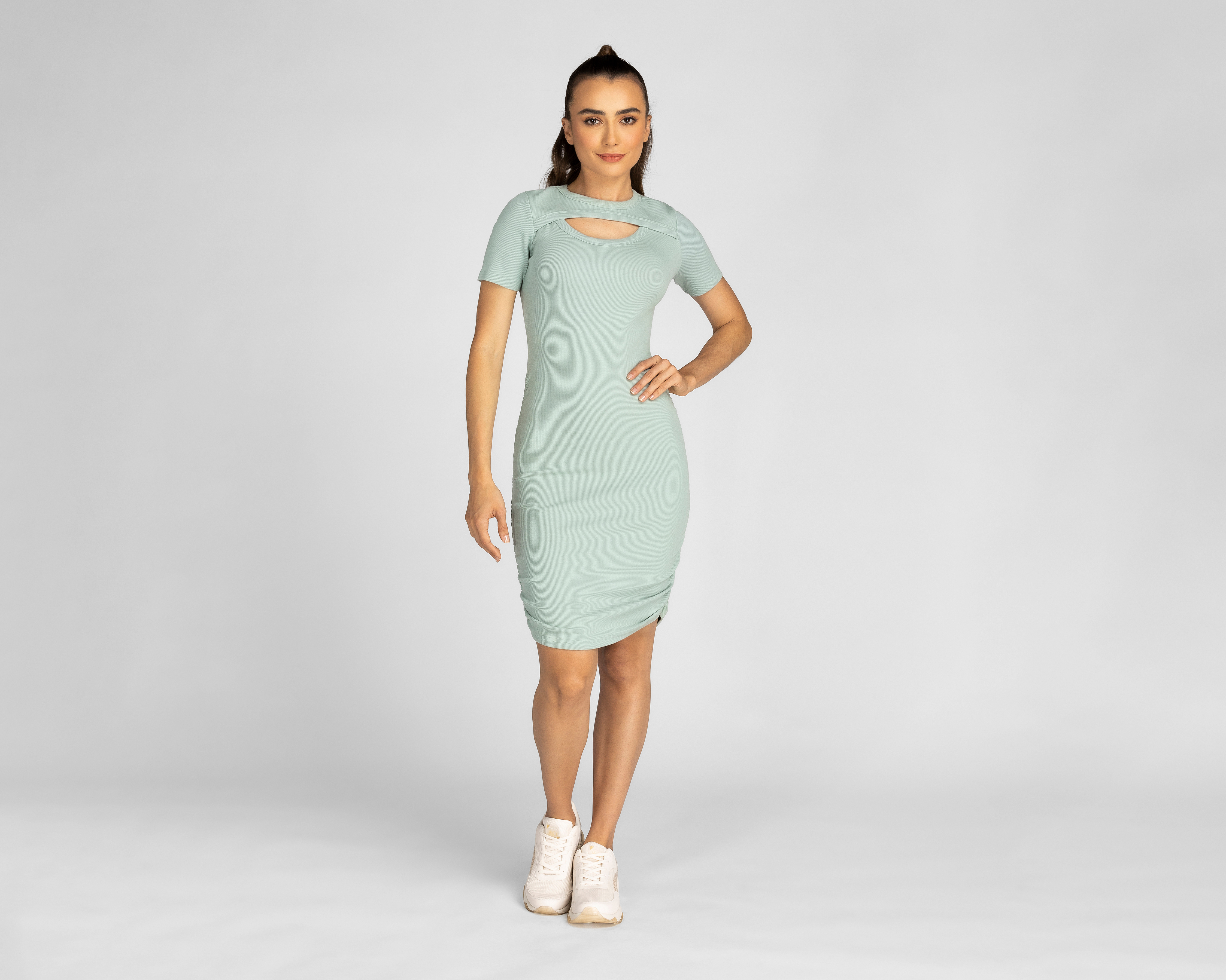 Vestido Jennifer Lopez Casual Verde Corto