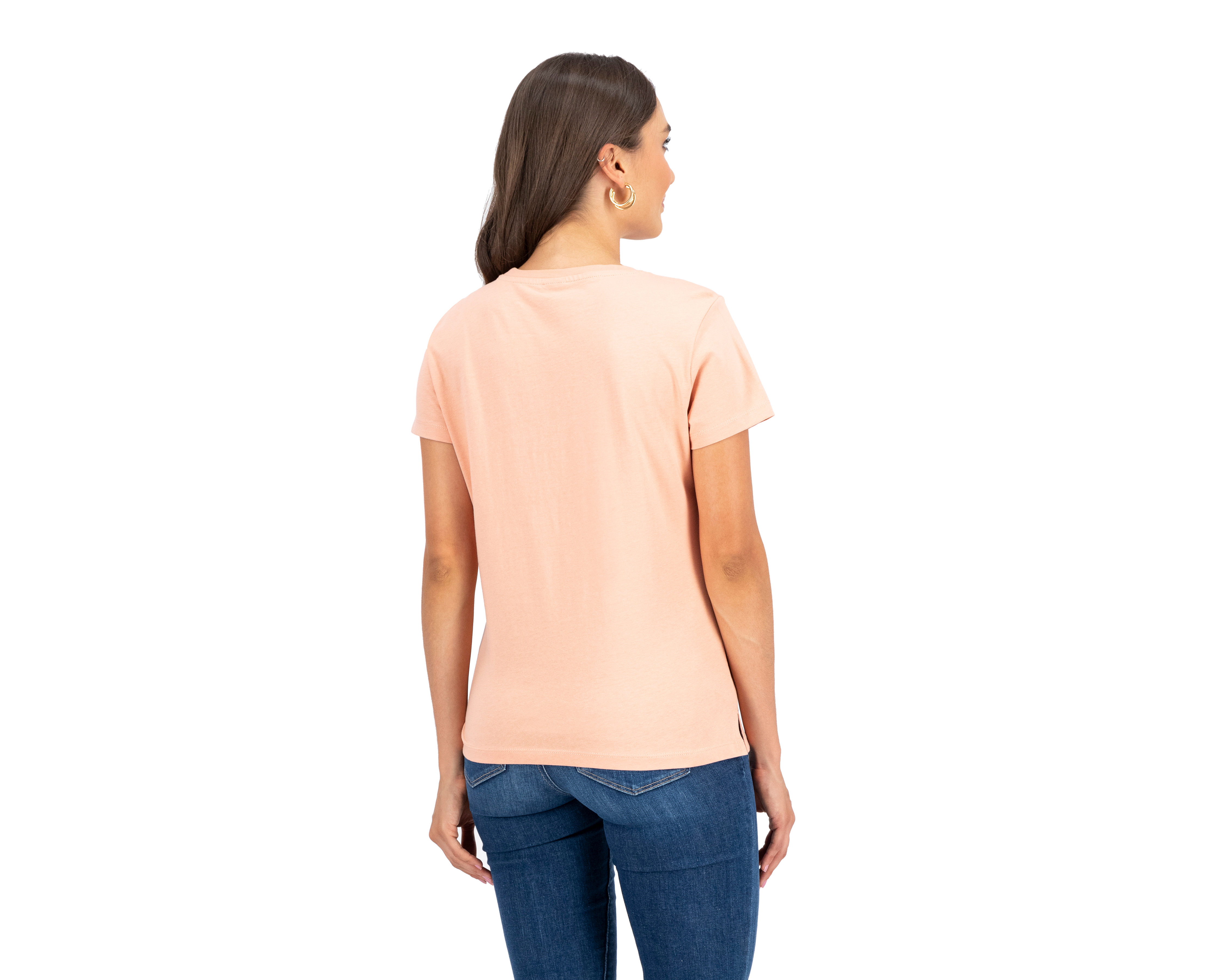 Foto 4 pulgar | Foto 3 | Playera Jennifer Lopez Rosa Cuello Redondo