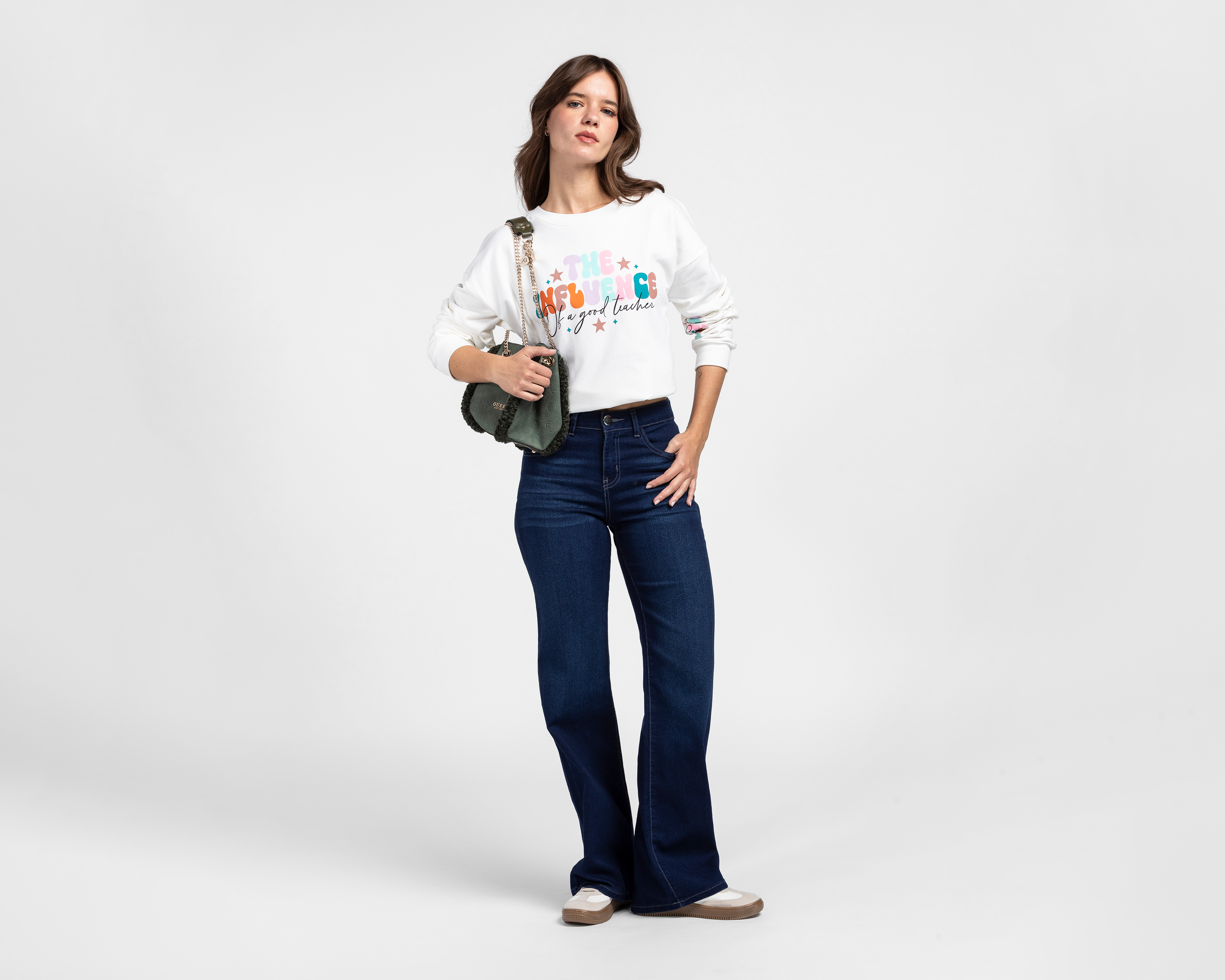 Foto 3 pulgar | Foto 2 | Jeans Wide Leg 18 Forever para Mujer