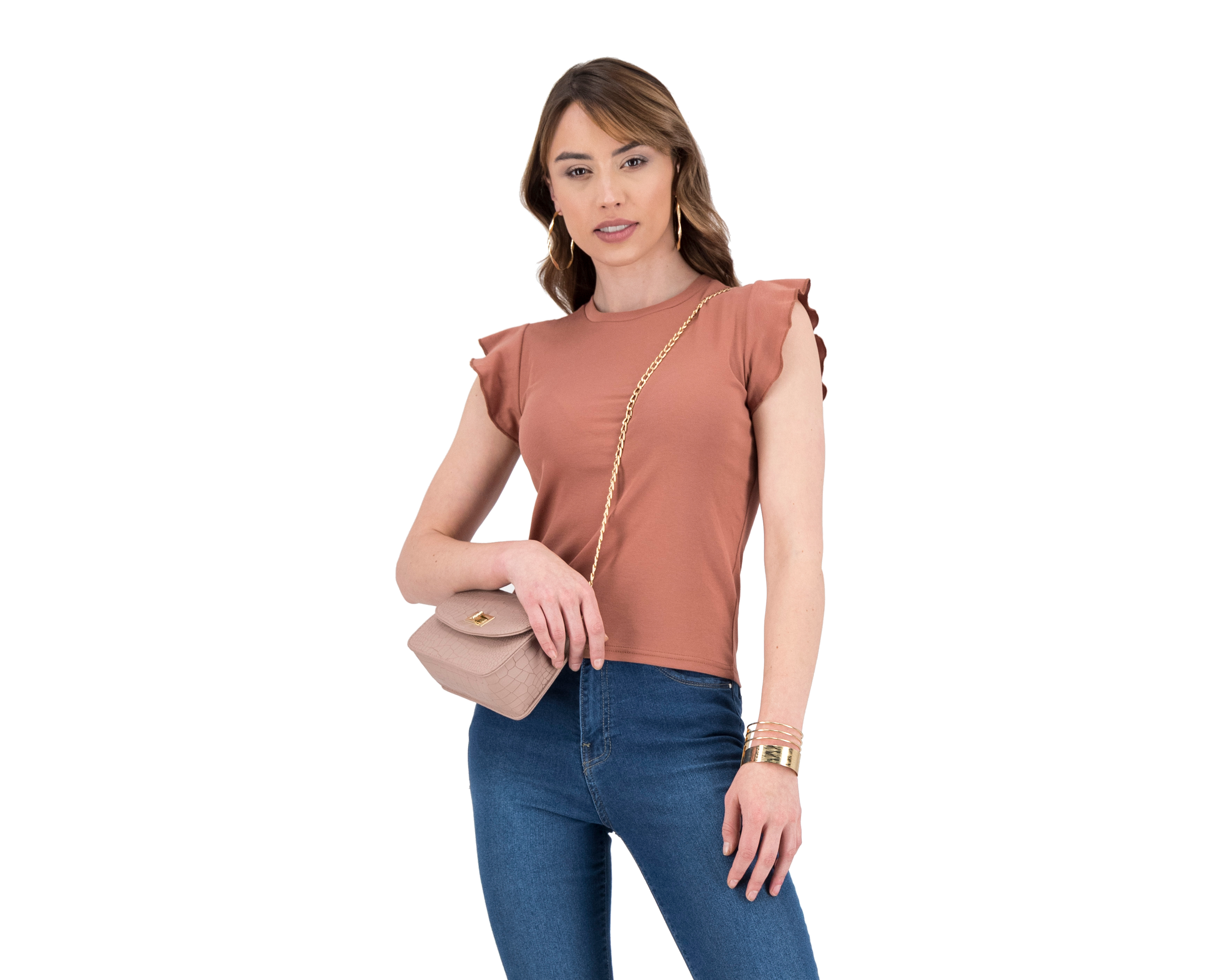 Foto 2 pulgar | Foto 1 | Playera Jennifer Lopez Cuello Redondo sin Manga