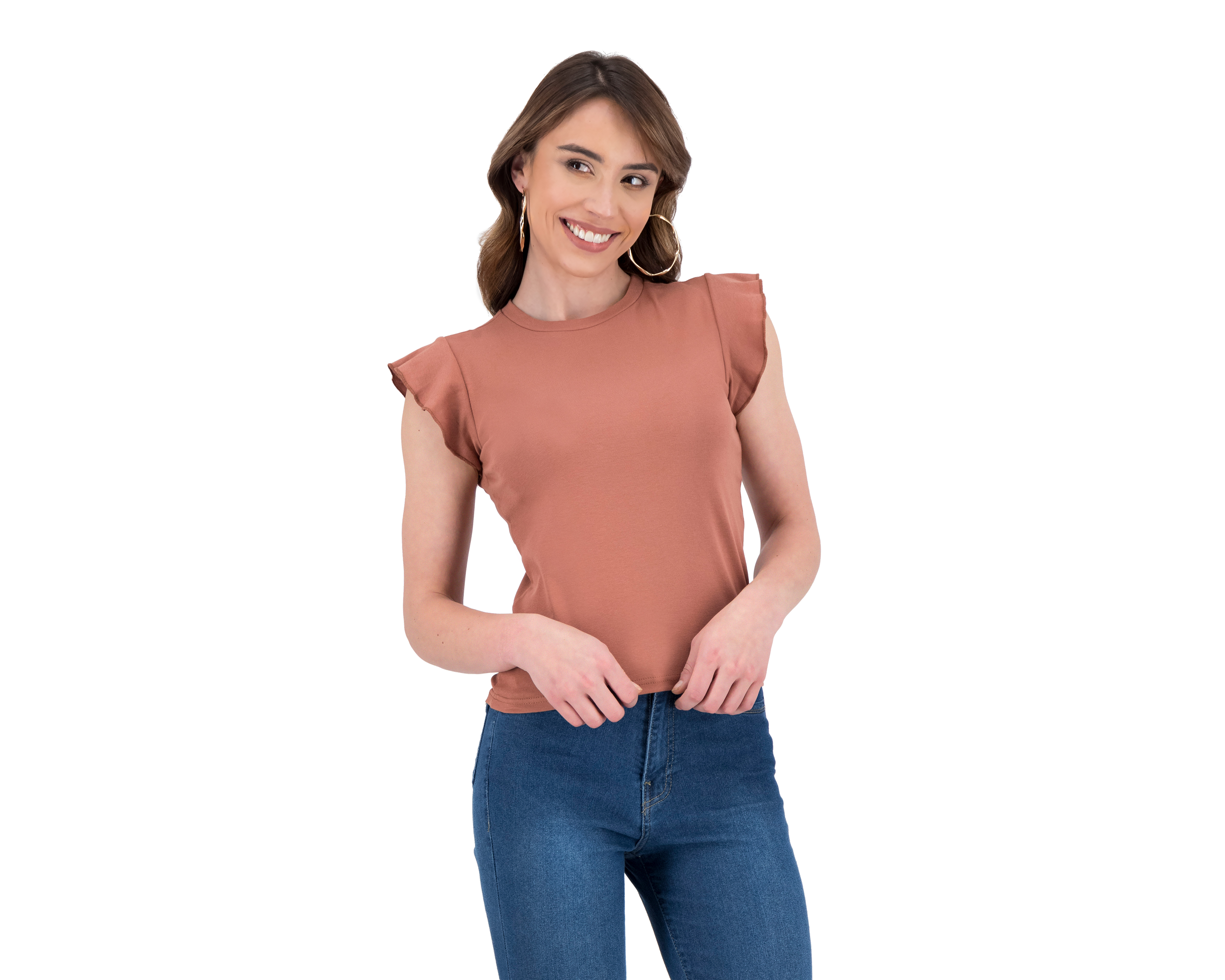 Foto 3 pulgar | Foto 2 | Playera Jennifer Lopez Cuello Redondo sin Manga